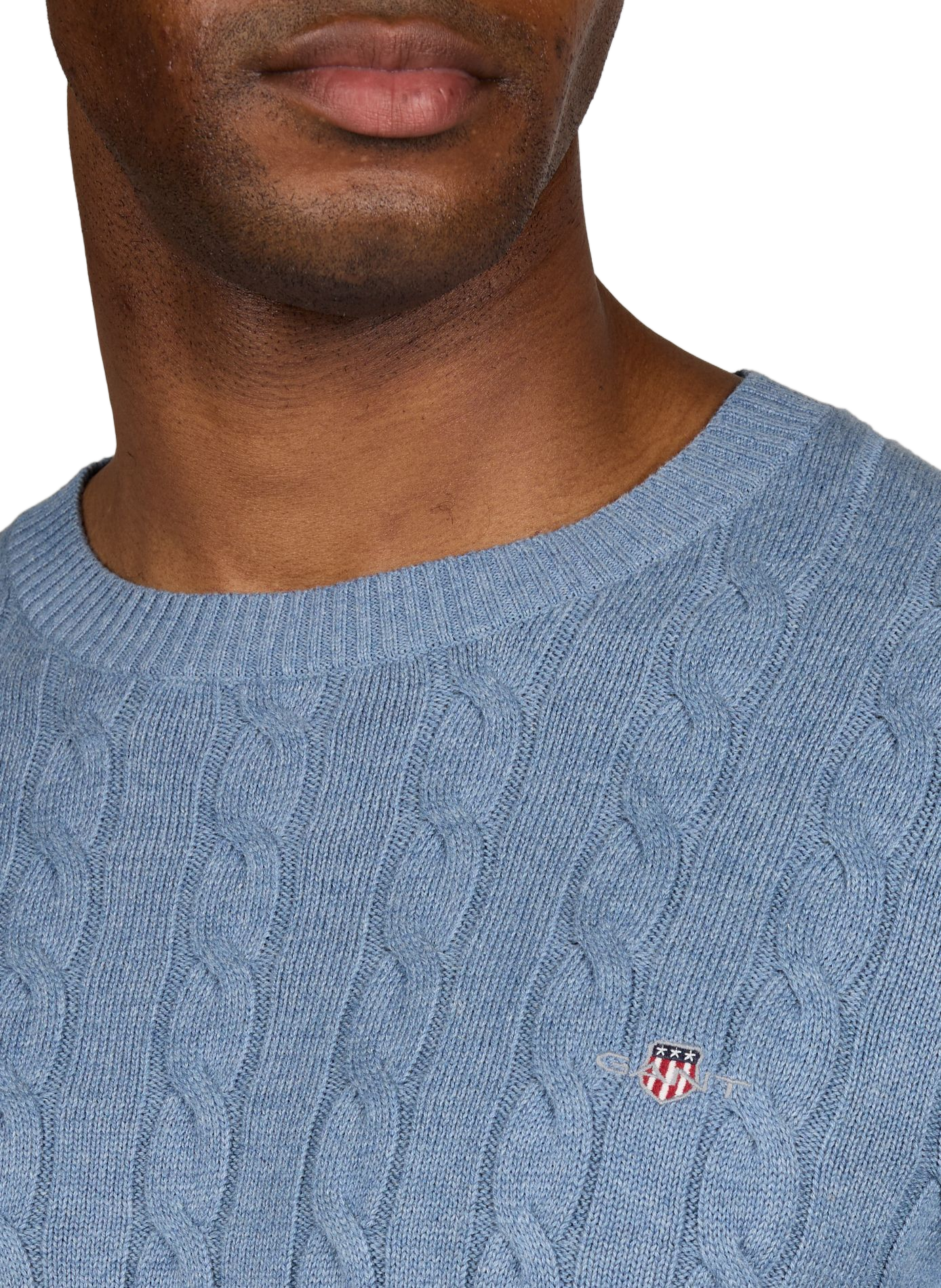 Pull en maille torsadée en coton GANT Bleu