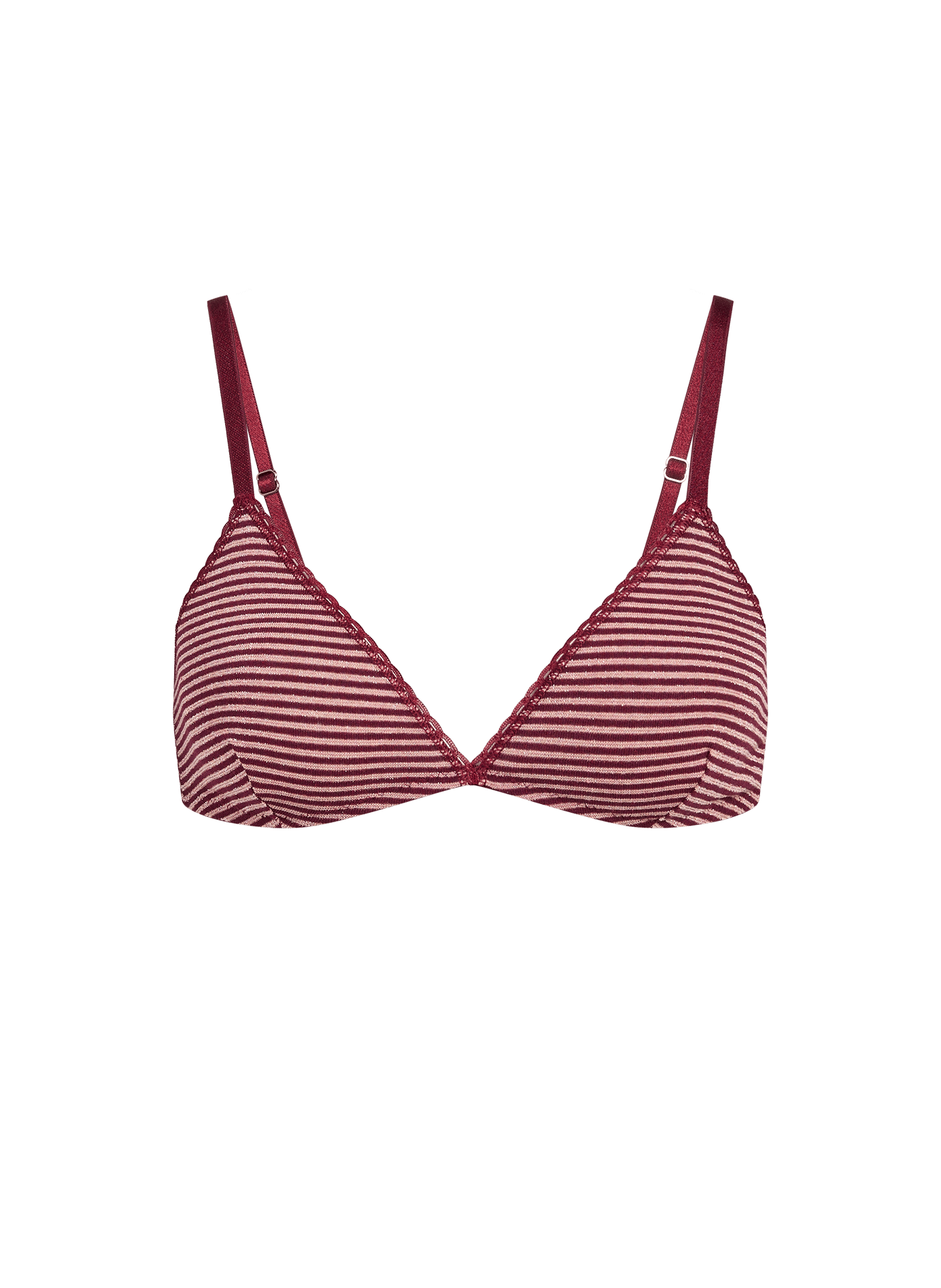Shiny Striped Bra MOMONI Red