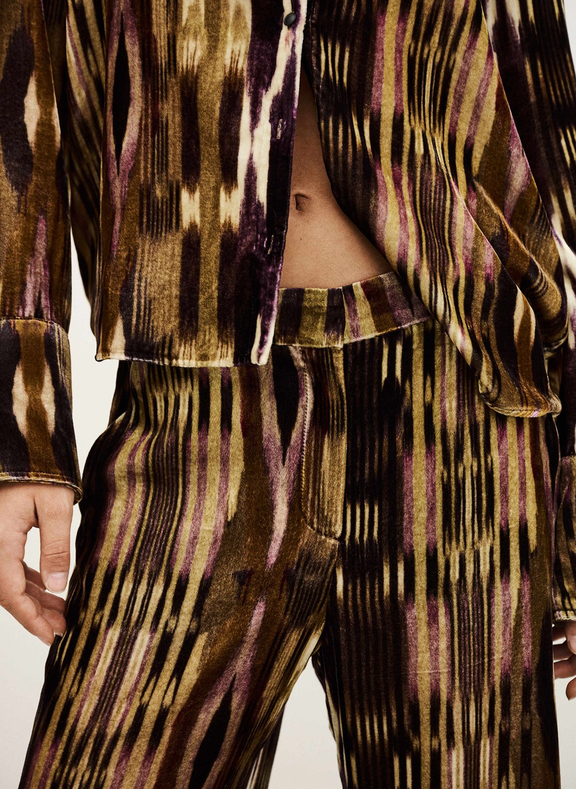 Pantalon large imprimé velvo BA&SH Kaki