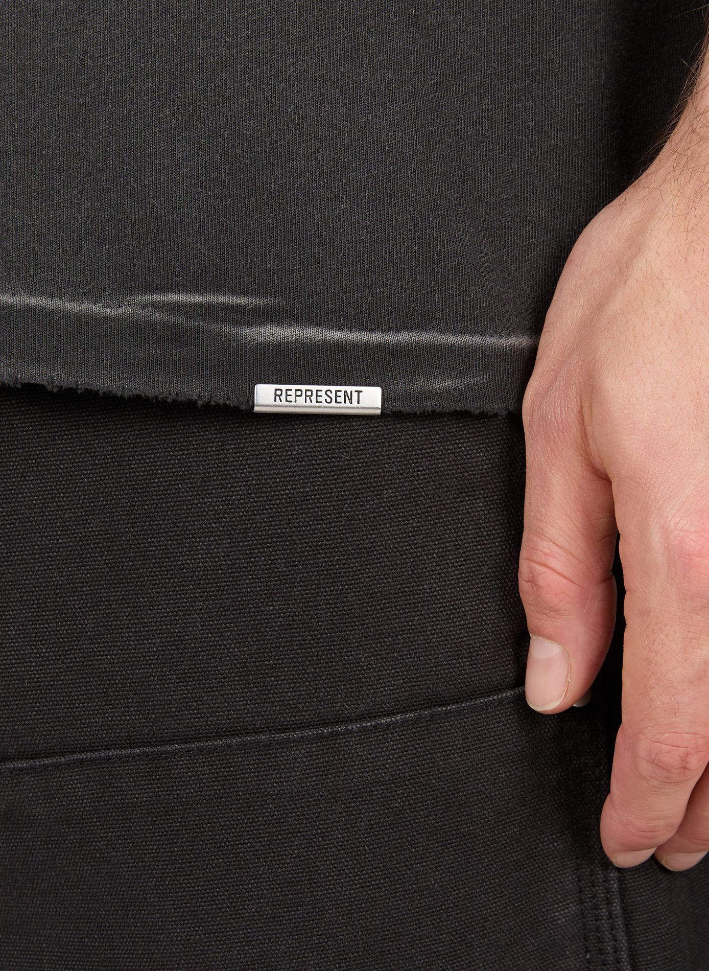 Biker-style cotton t-shirt REPRESENT Grey