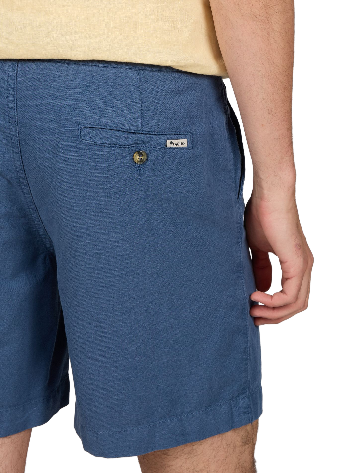 Short Chèvre en coton et lin mélangés FAGUO Bleu