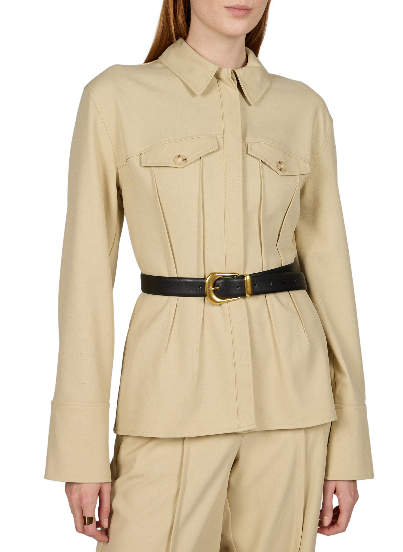 Fitted classic collar shirt TOPSHOP Green