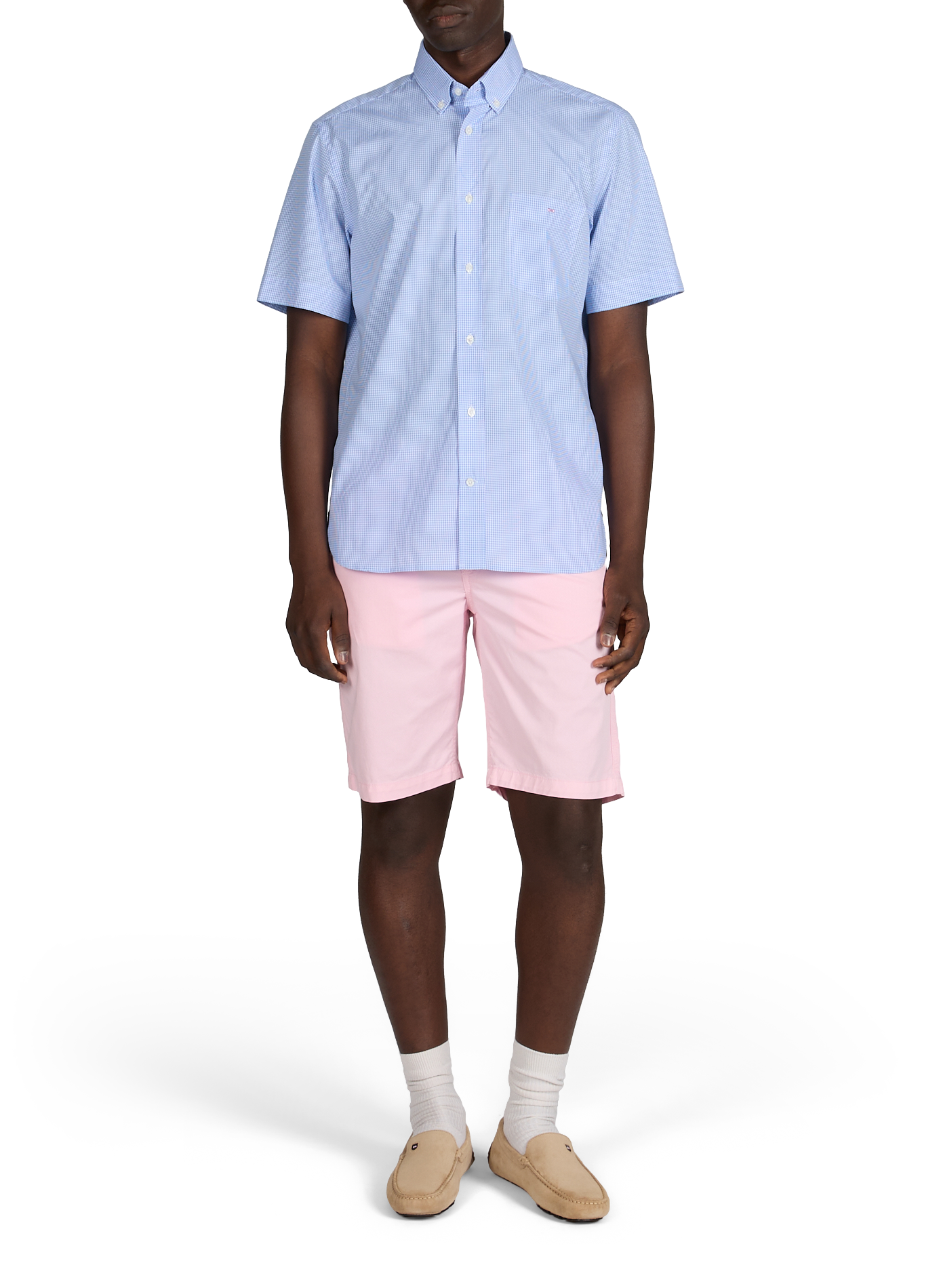 Bermuda uni en coton mélangé EDEN PARK Rose