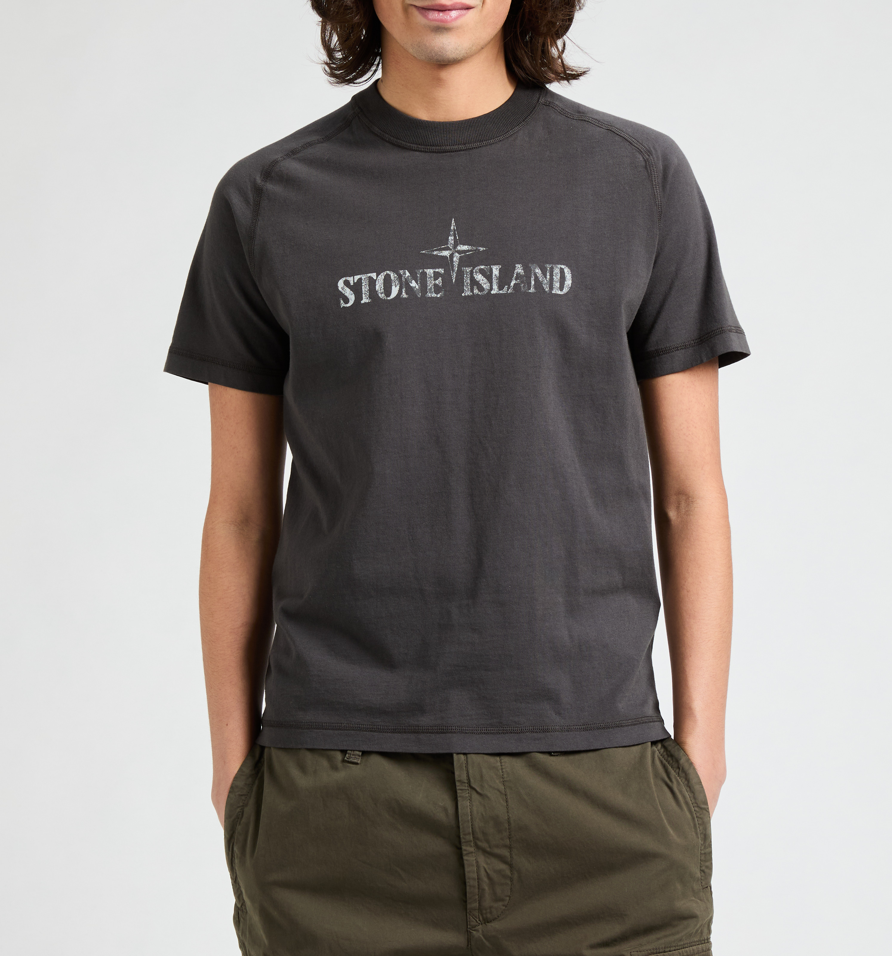 T-shirt en coton STONE ISLAND Gris