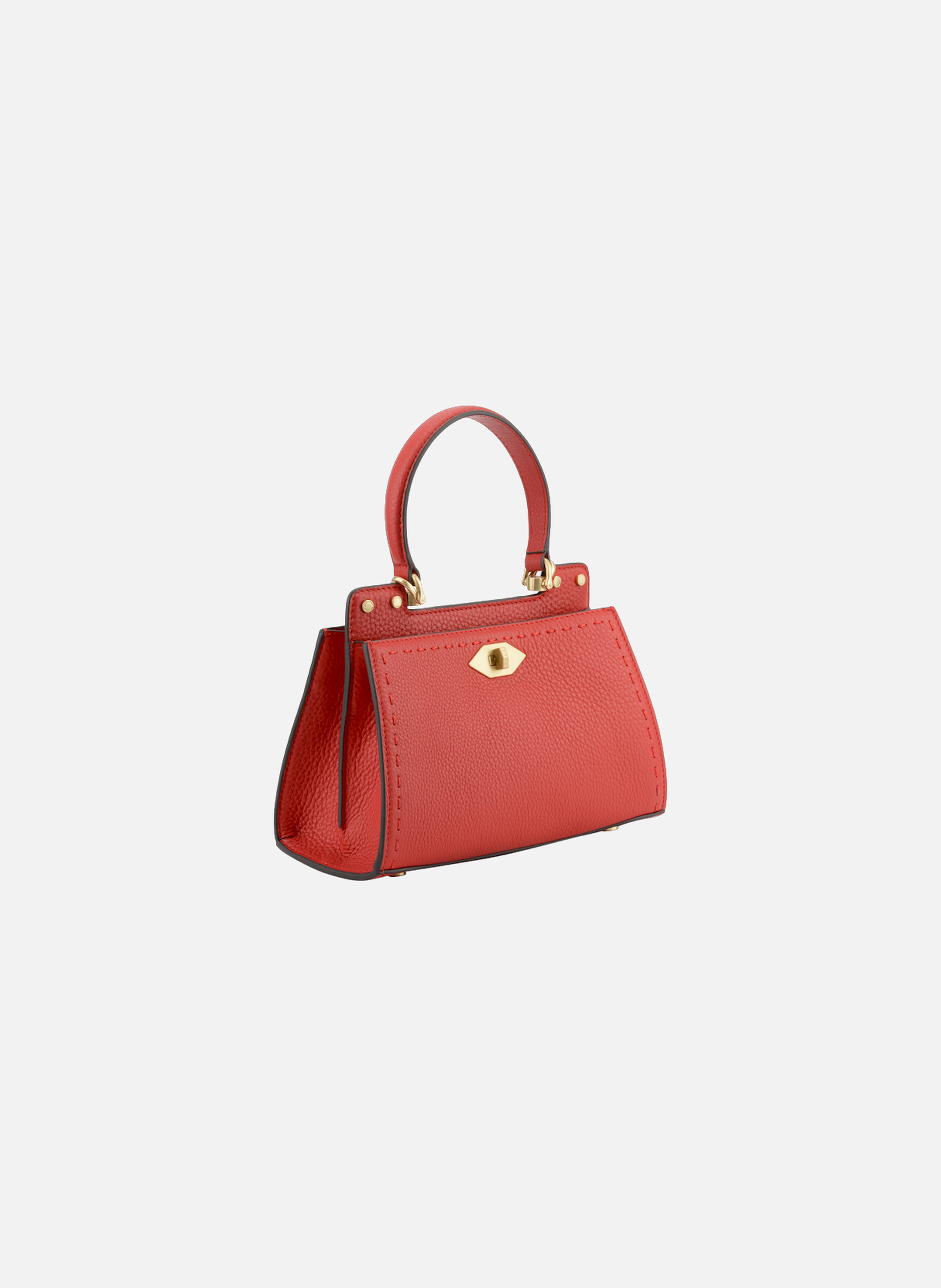 Trianon | sac à main pm en cuir de vachette POURCHET Rouge