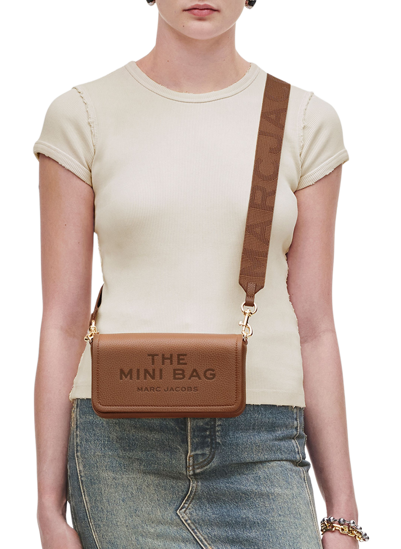 Sac à bandoulière en cuir MARC JACOBS Marron