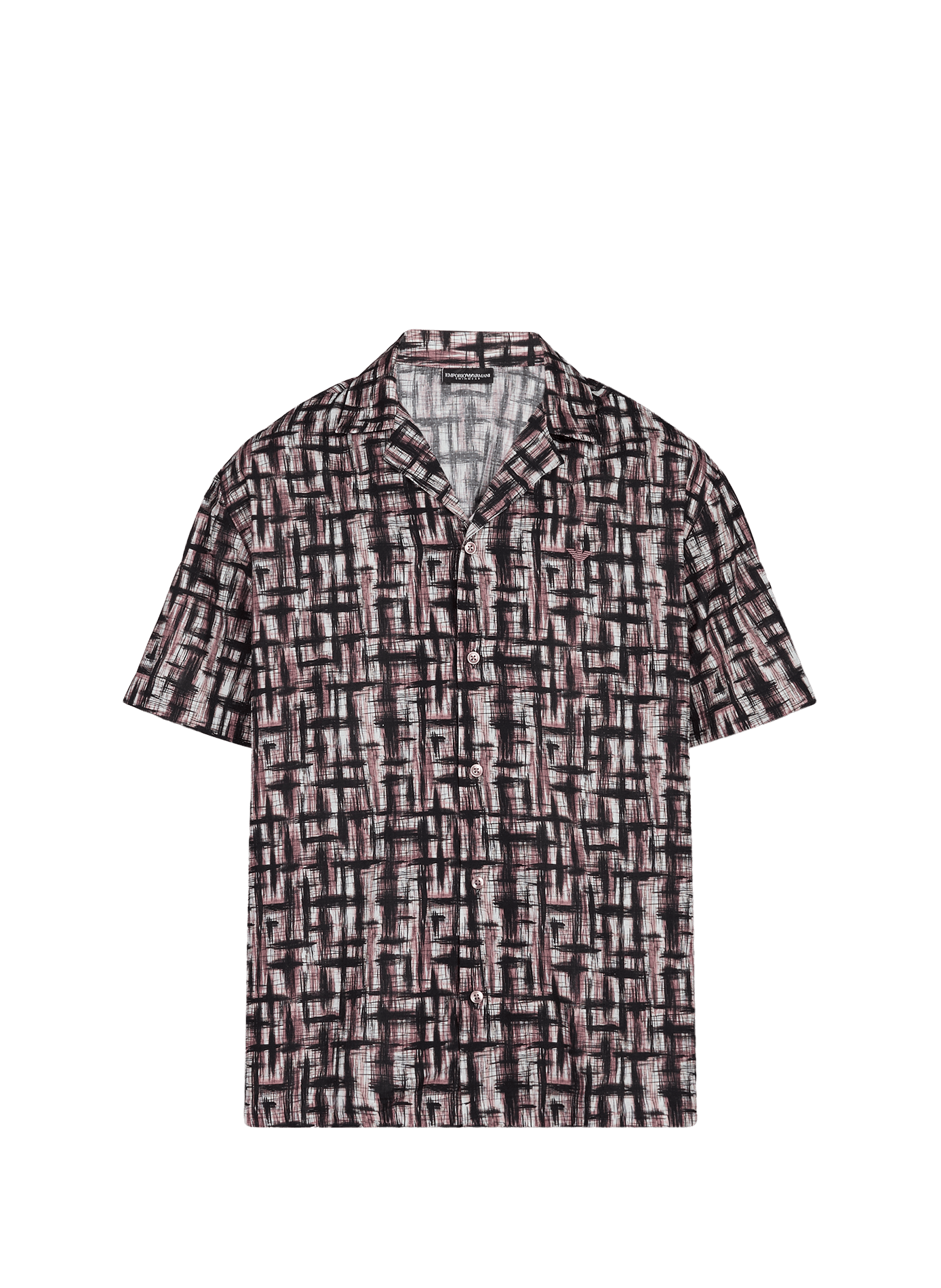 Chemise texturé à imprimé en coton ARMANI Kaki
