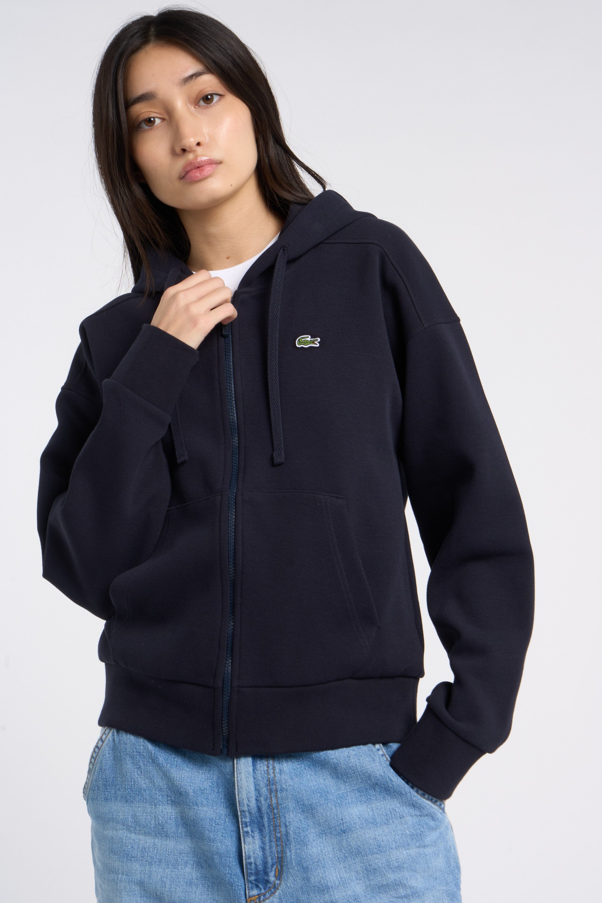 Hoodie zippé LACOSTE Bleu