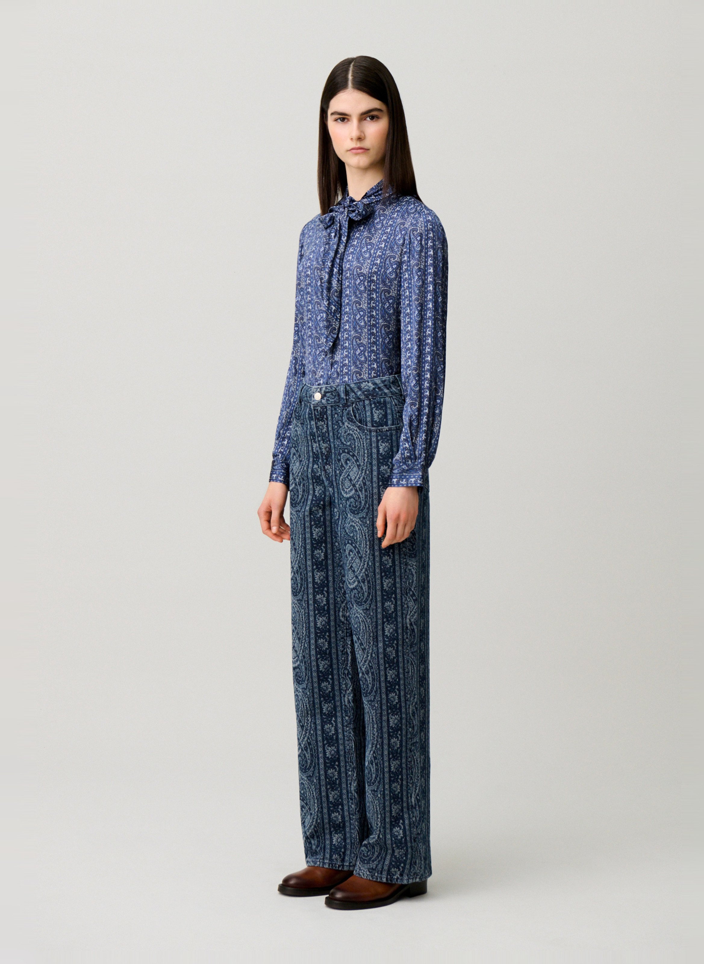 Jean droit en coton CLAUDIE PIERLOT Bleu