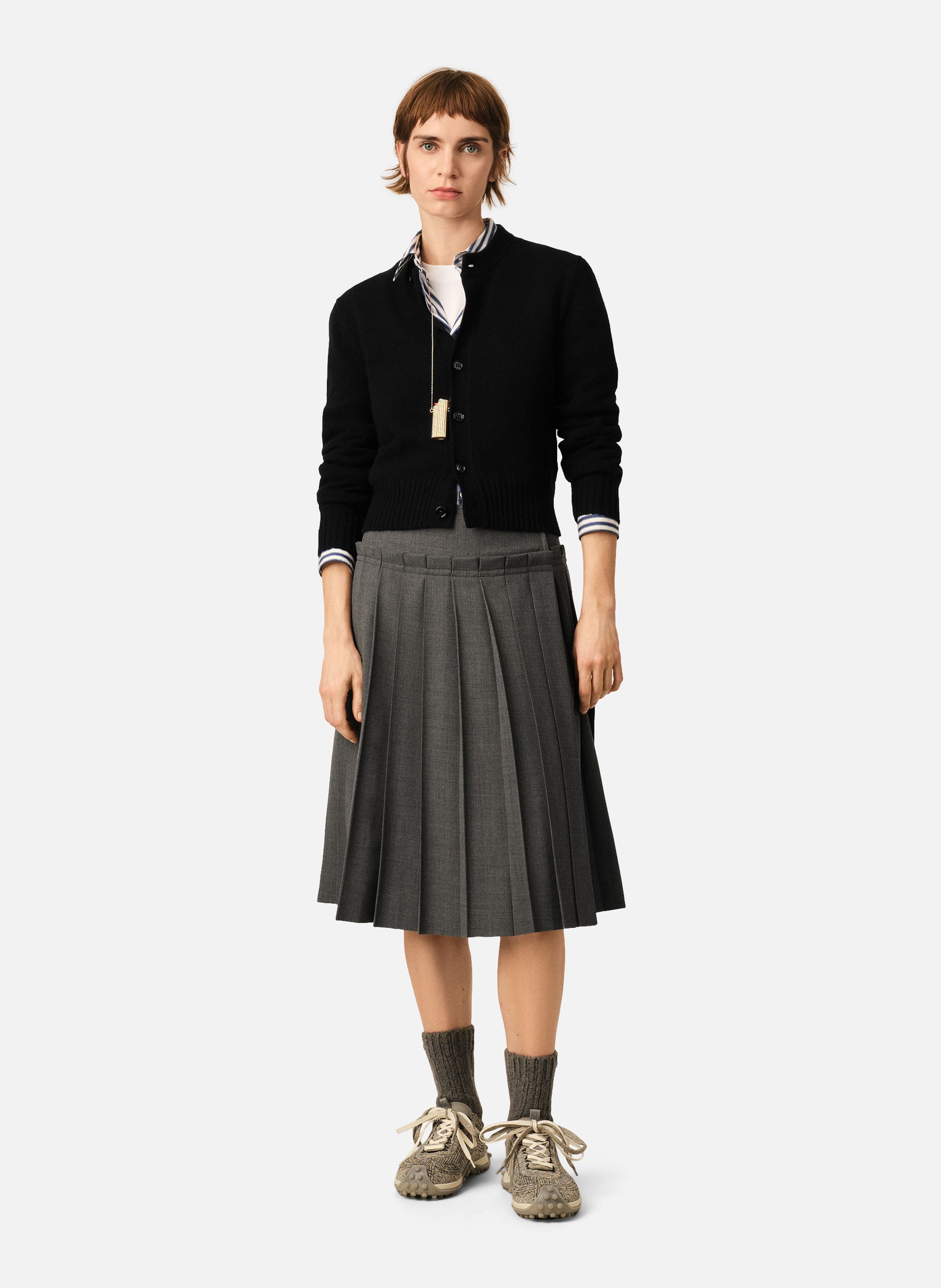 Cardigan col rond en cachemire ami de coeur AMI PARIS Noir