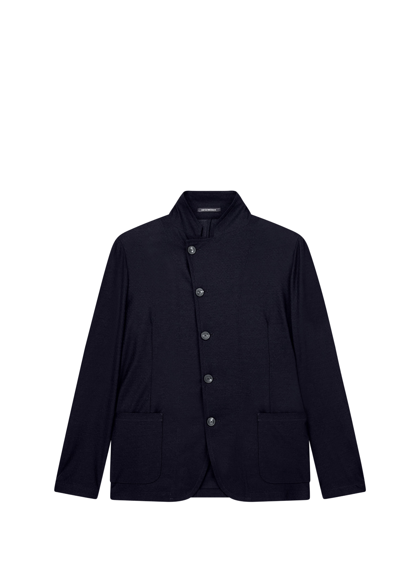 Straight wool coat with buttons EMPORIO ARMANI Blue