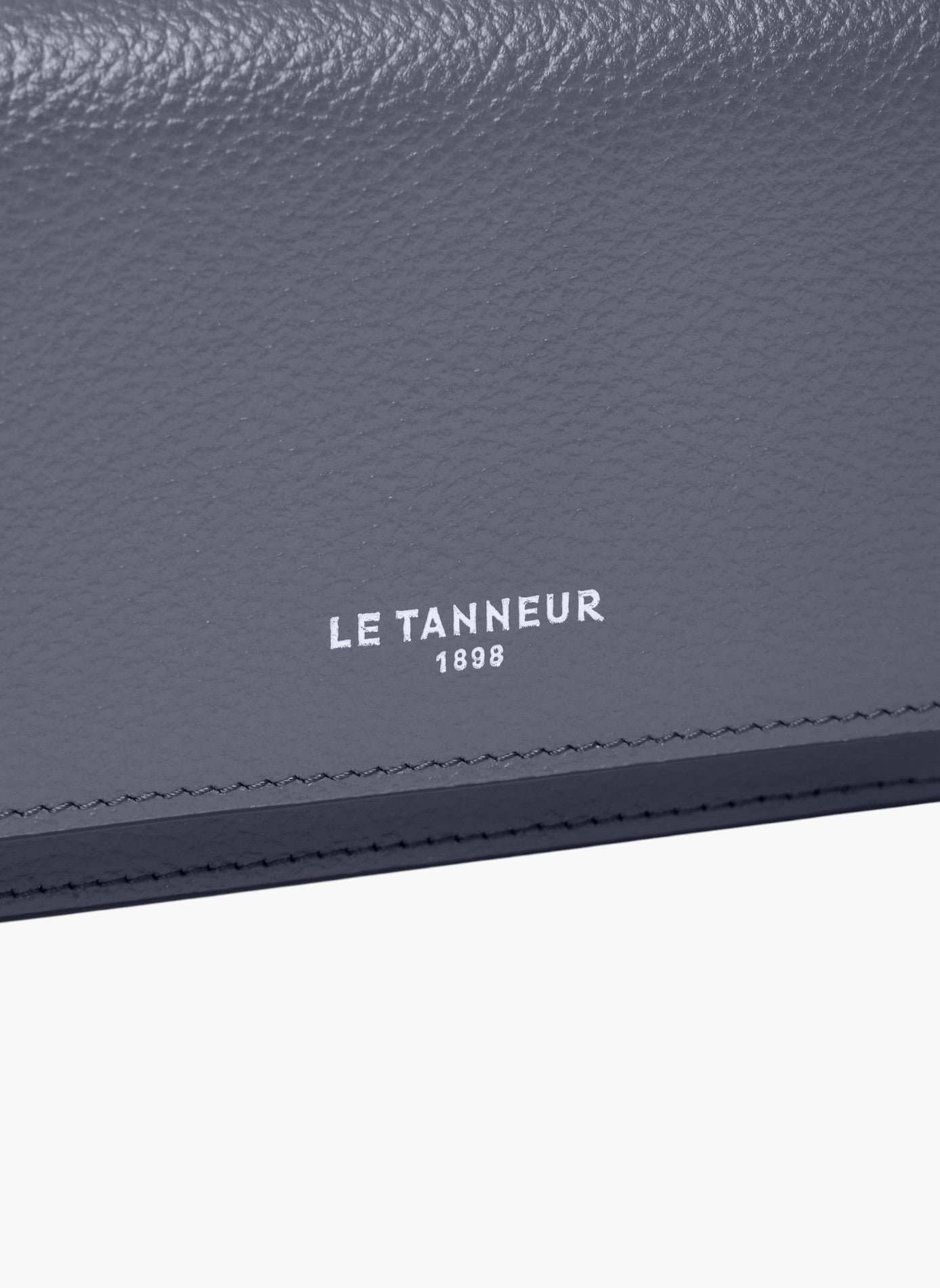 Porte cartes à rabat moyen modèle louison en cuir grainé LE TANNEUR Bleu