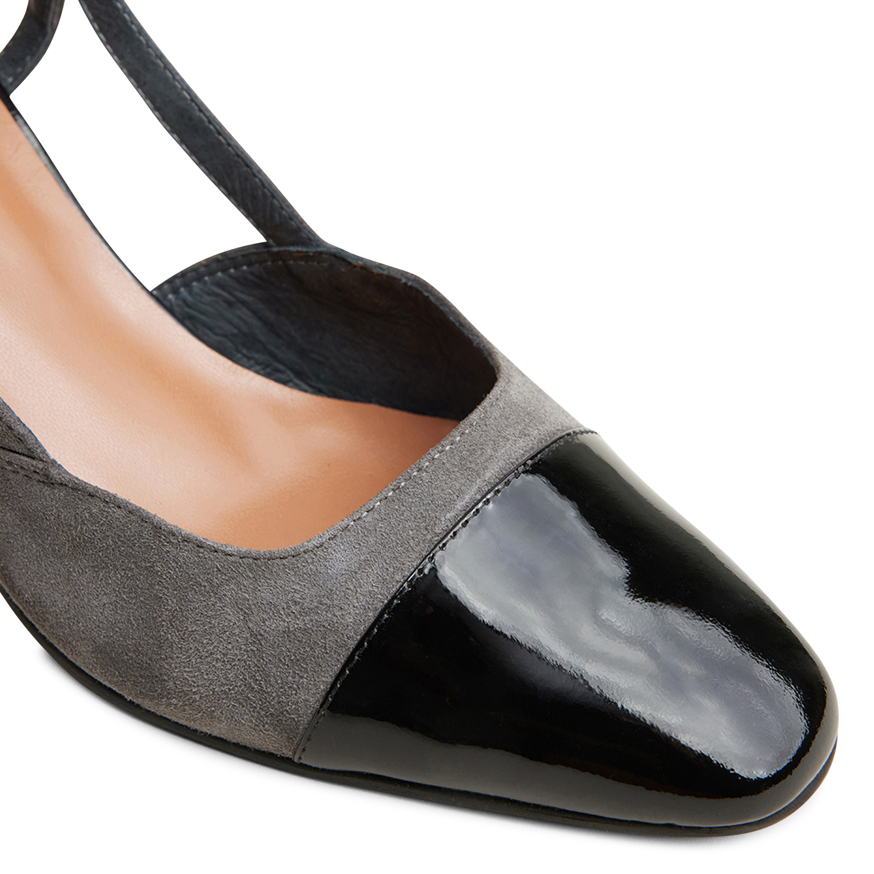 Slingbacks en cuir bi-matière dhapop JONAK Gris