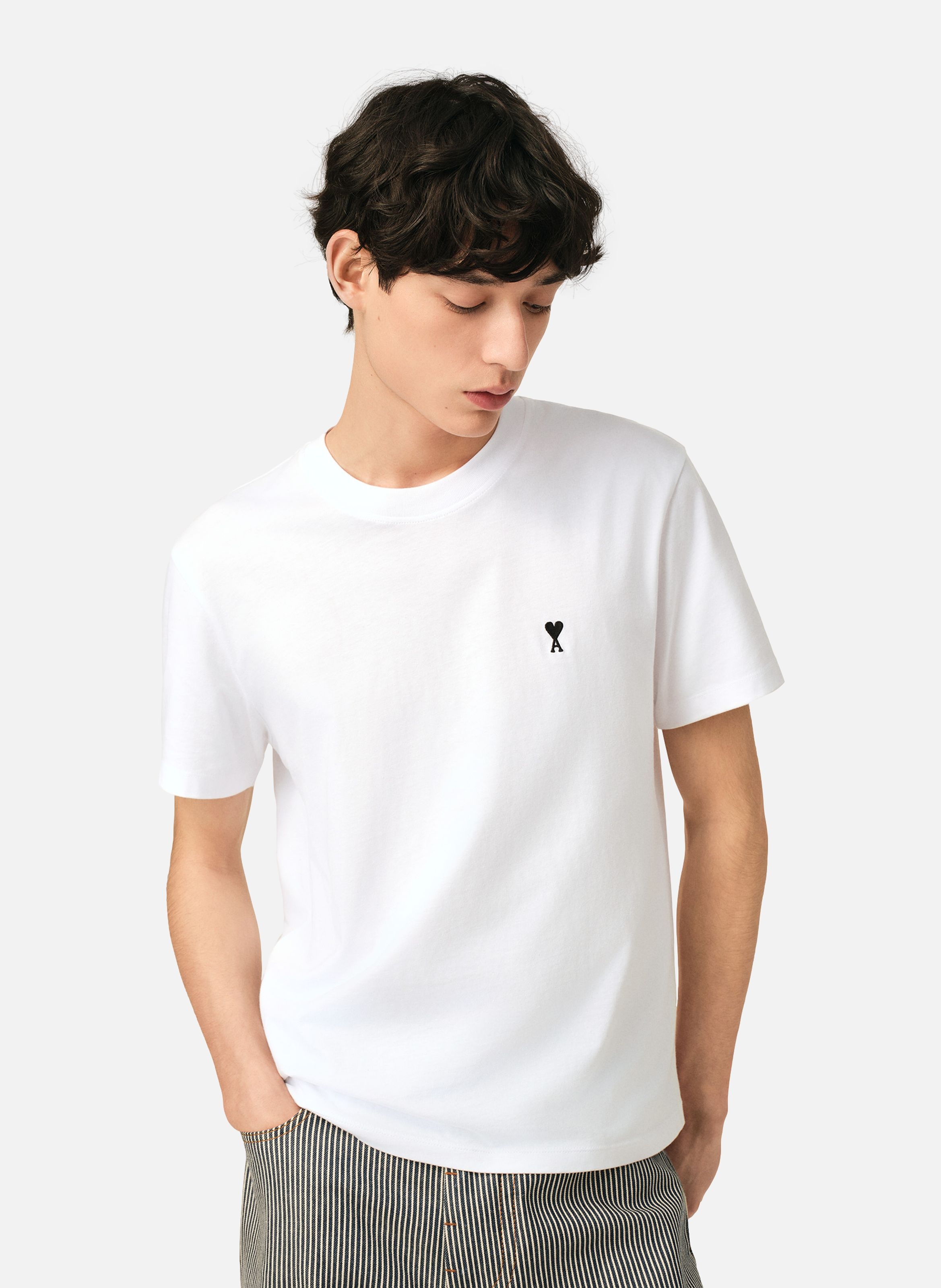 T-shirt ami de coeur en coton AMI PARIS Blanc