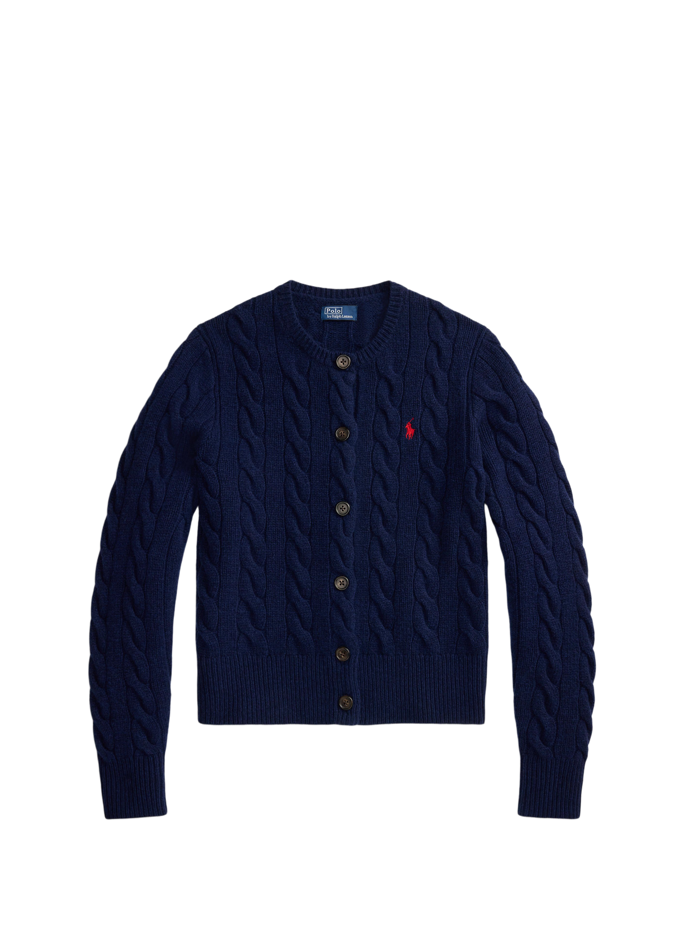Round neck cardigan in wool and cashmere POLO RALPH LAUREN Blue