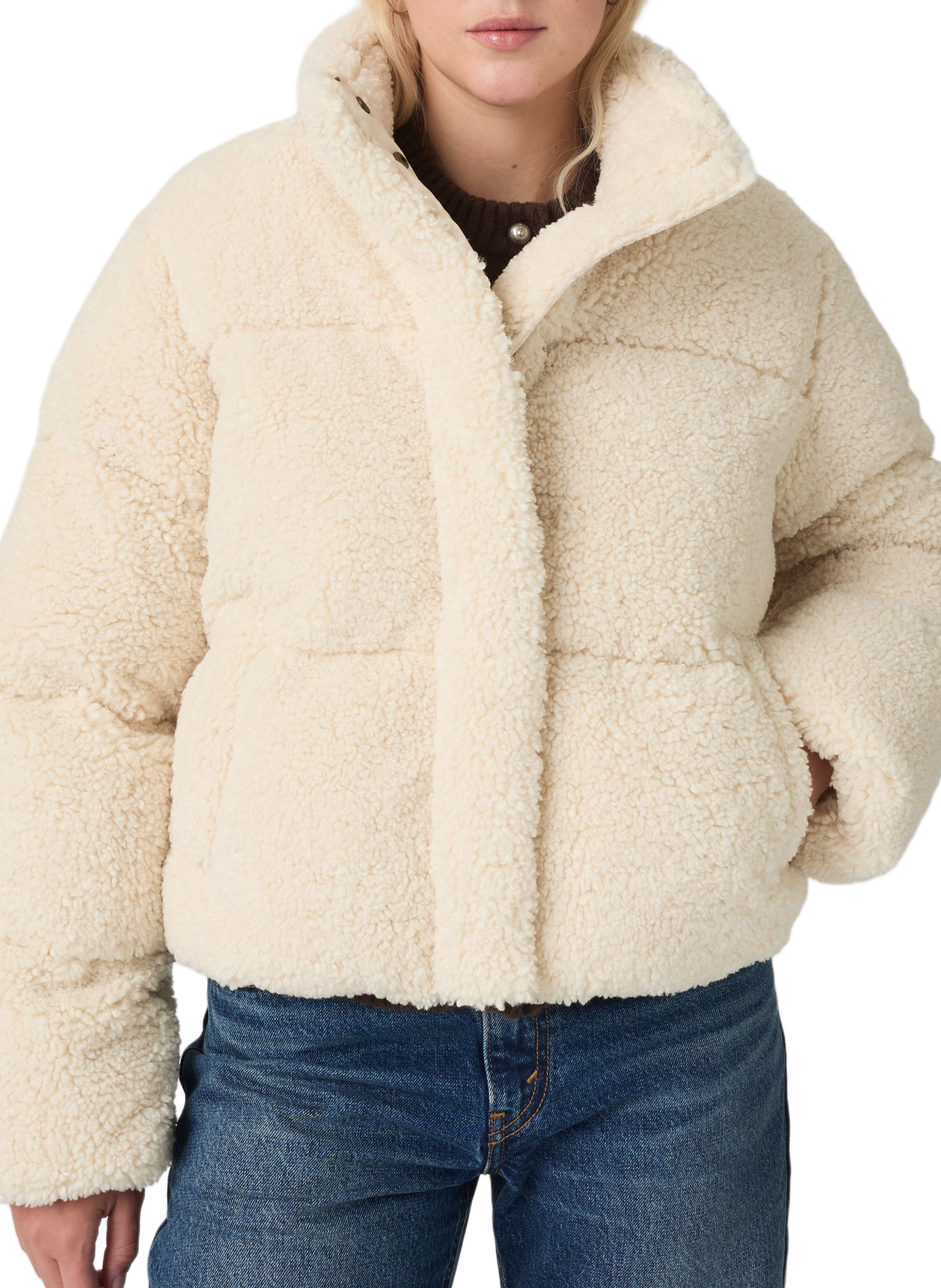 Flauschiger Mantel mit Stehkragen LEVI'S Weiss