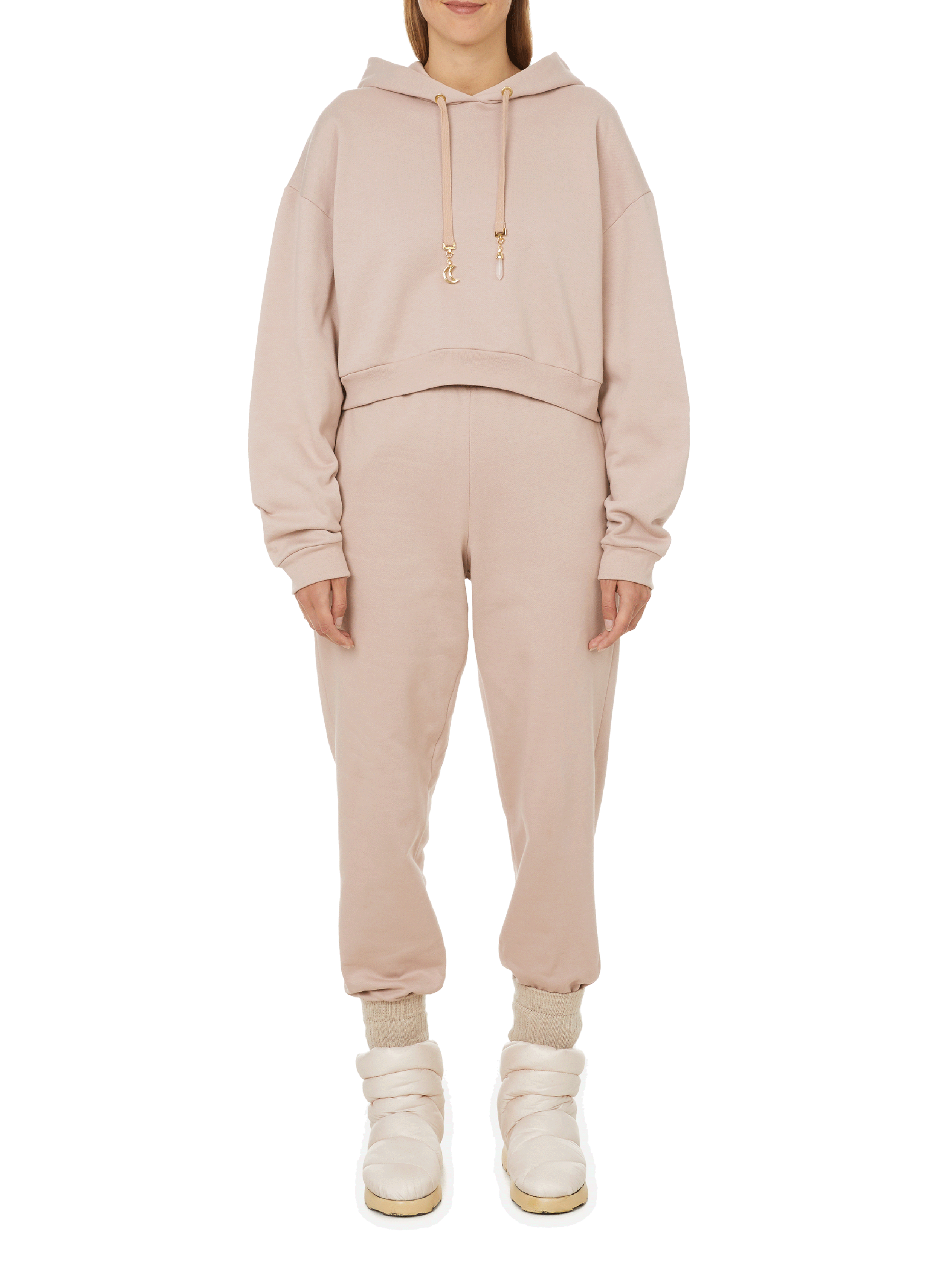 Bio-Baumwoll-Crop-Hoodie THE SOCIAL SUNDAY Rosa