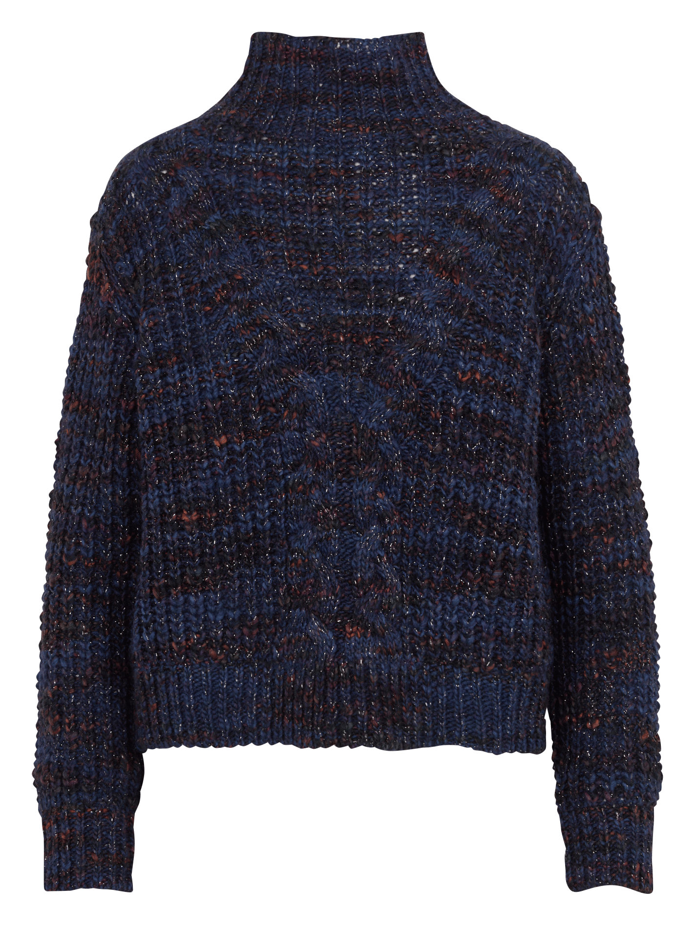 Rechte gebreide coltrui met hoge hals LA FEE MARABOUTEE Blauw
