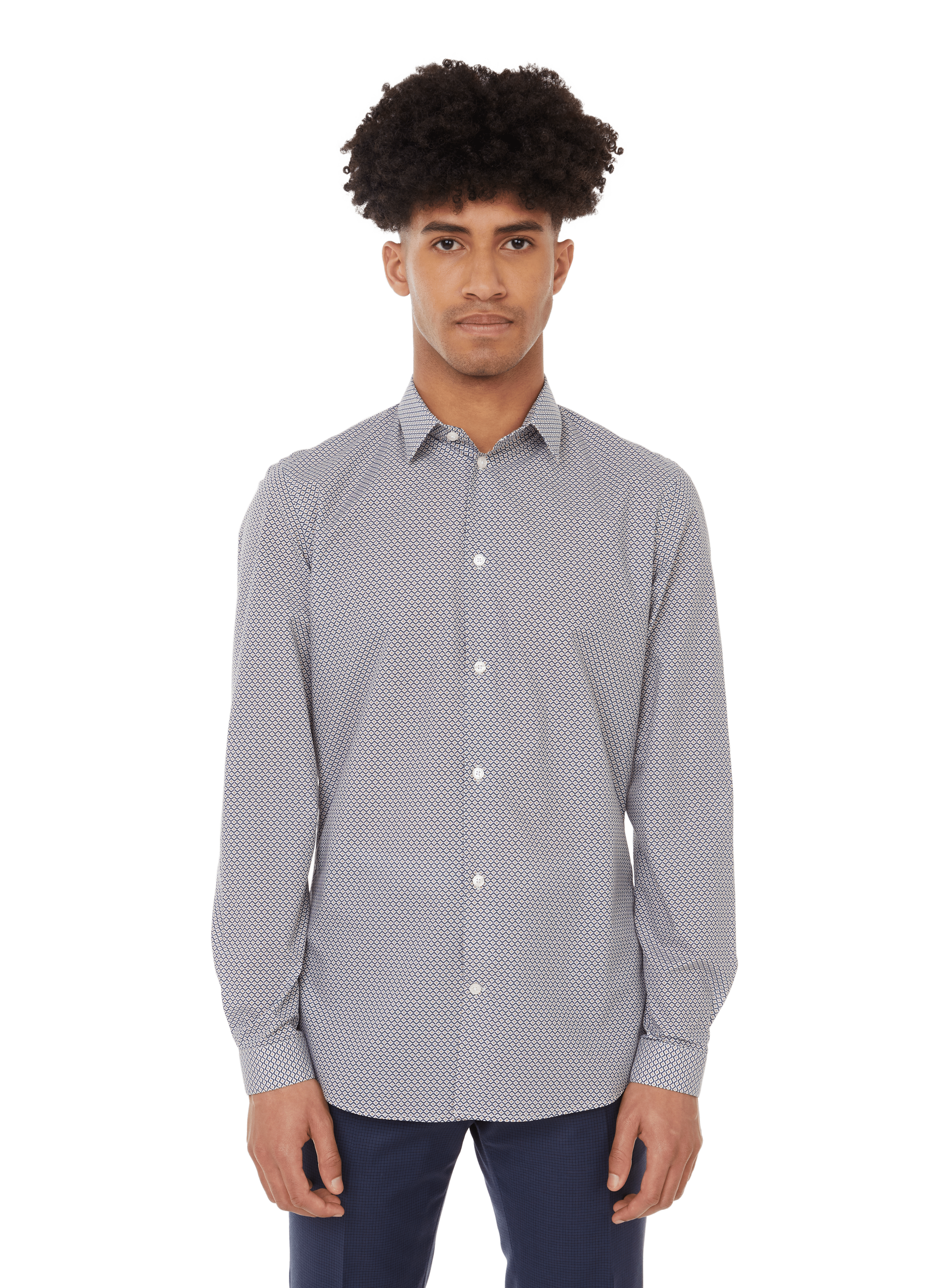 AU PRINTEMPS PARIS Chemise imprimée en coton Bleu