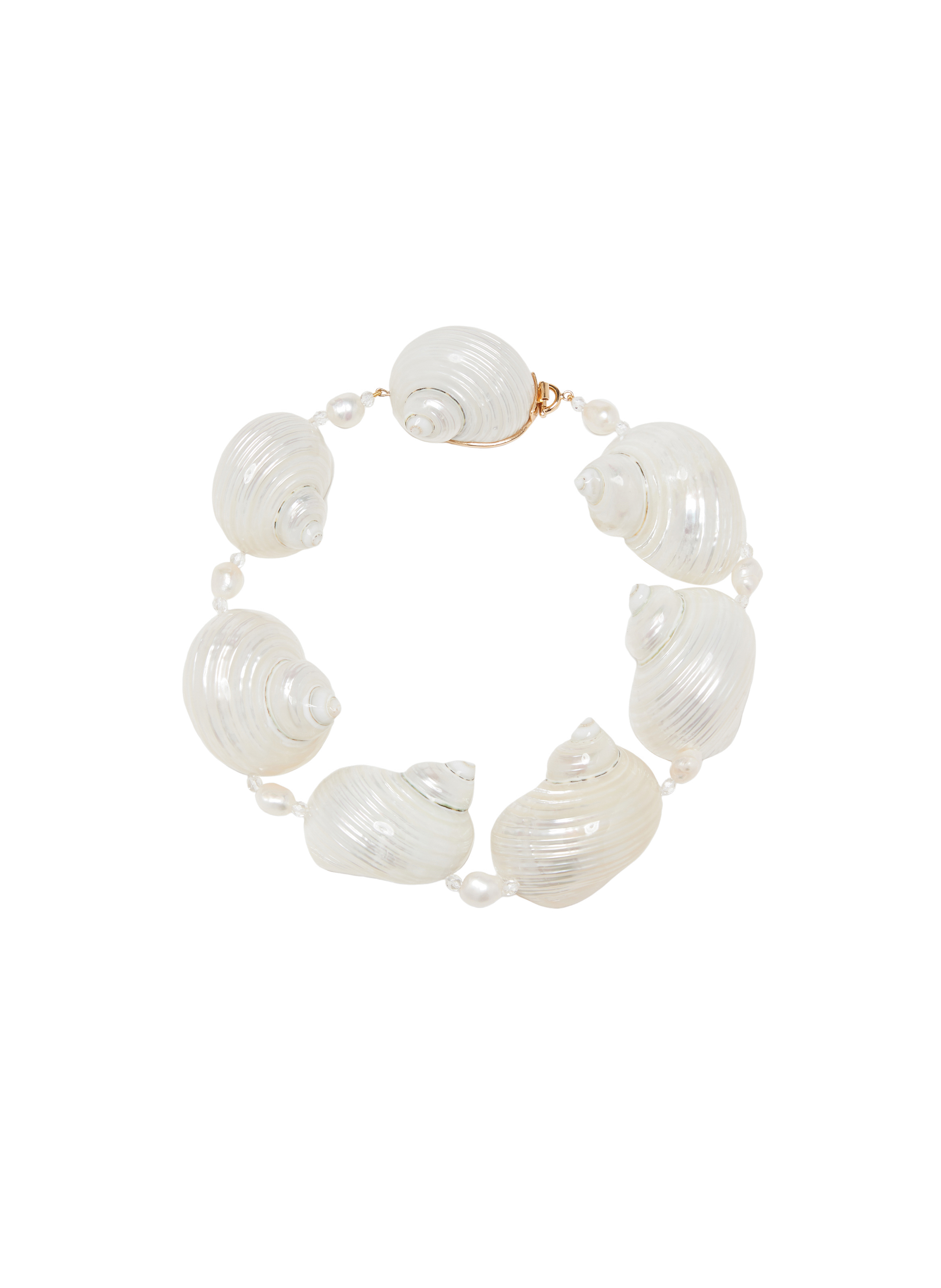 PRADA Silver shell Bracelet Beige