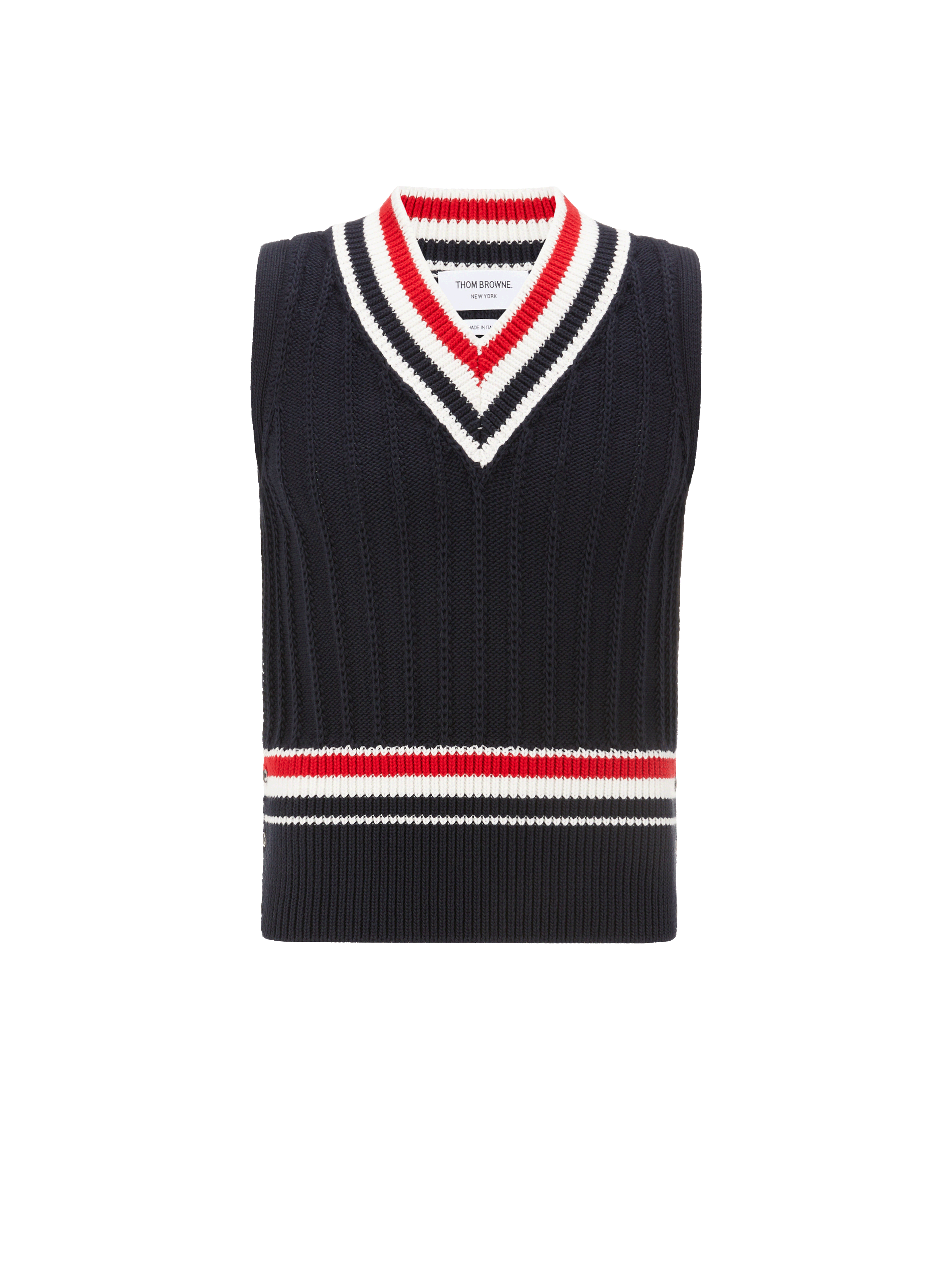 Gilet sans manches à rayures en coton