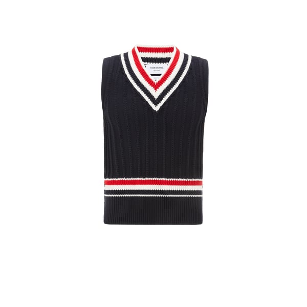 Gilet sans manches à rayures en coton