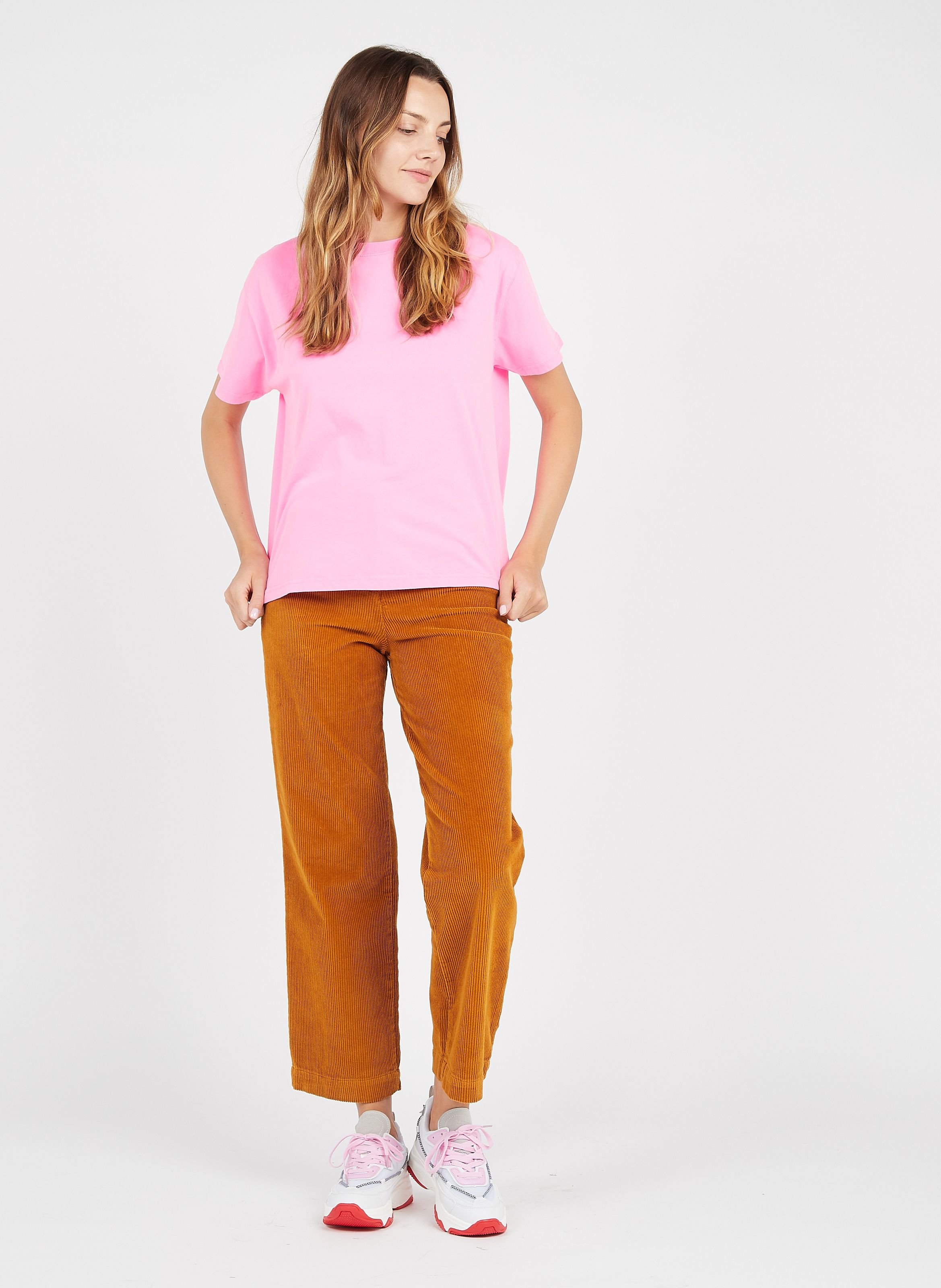 Tee-shirt ample col rond en coton fizvalley AMERICAN VINTAGE Rose