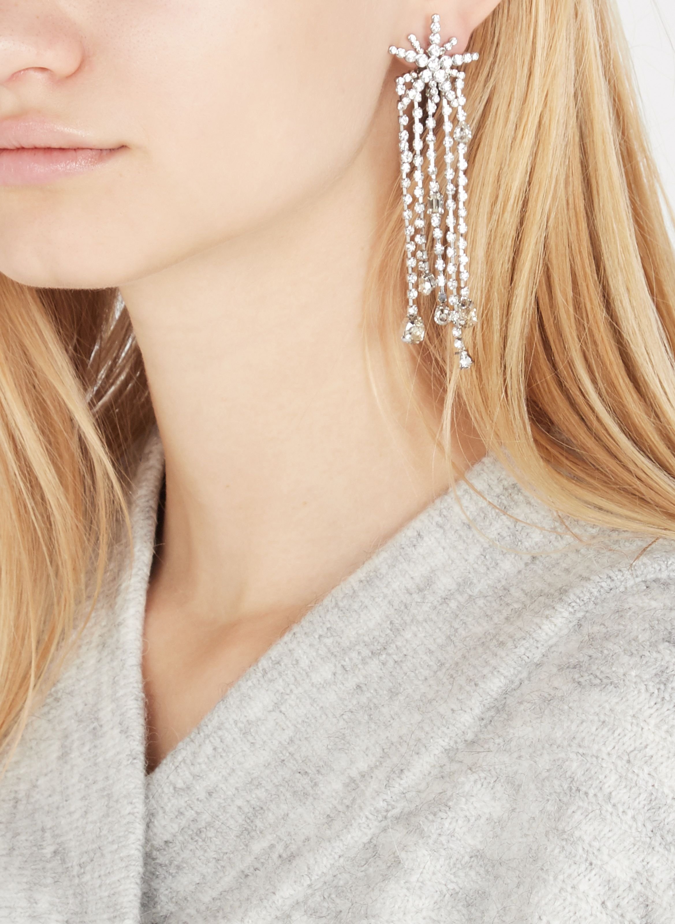 Boucles d'oreille étoile asymétriques pendantes MAJE Argent