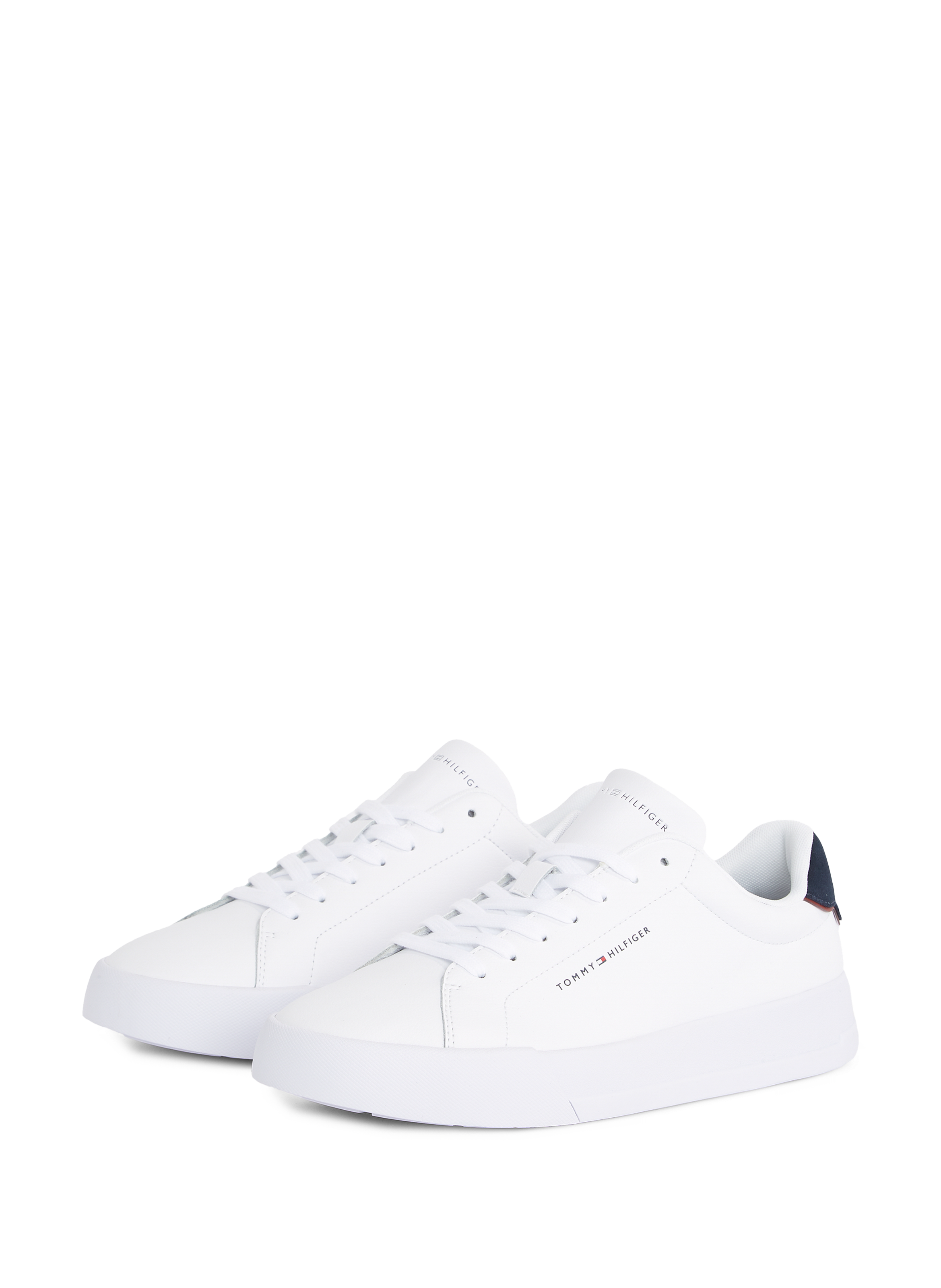 Grain effect leather sneakers TOMMY HILFIGER White