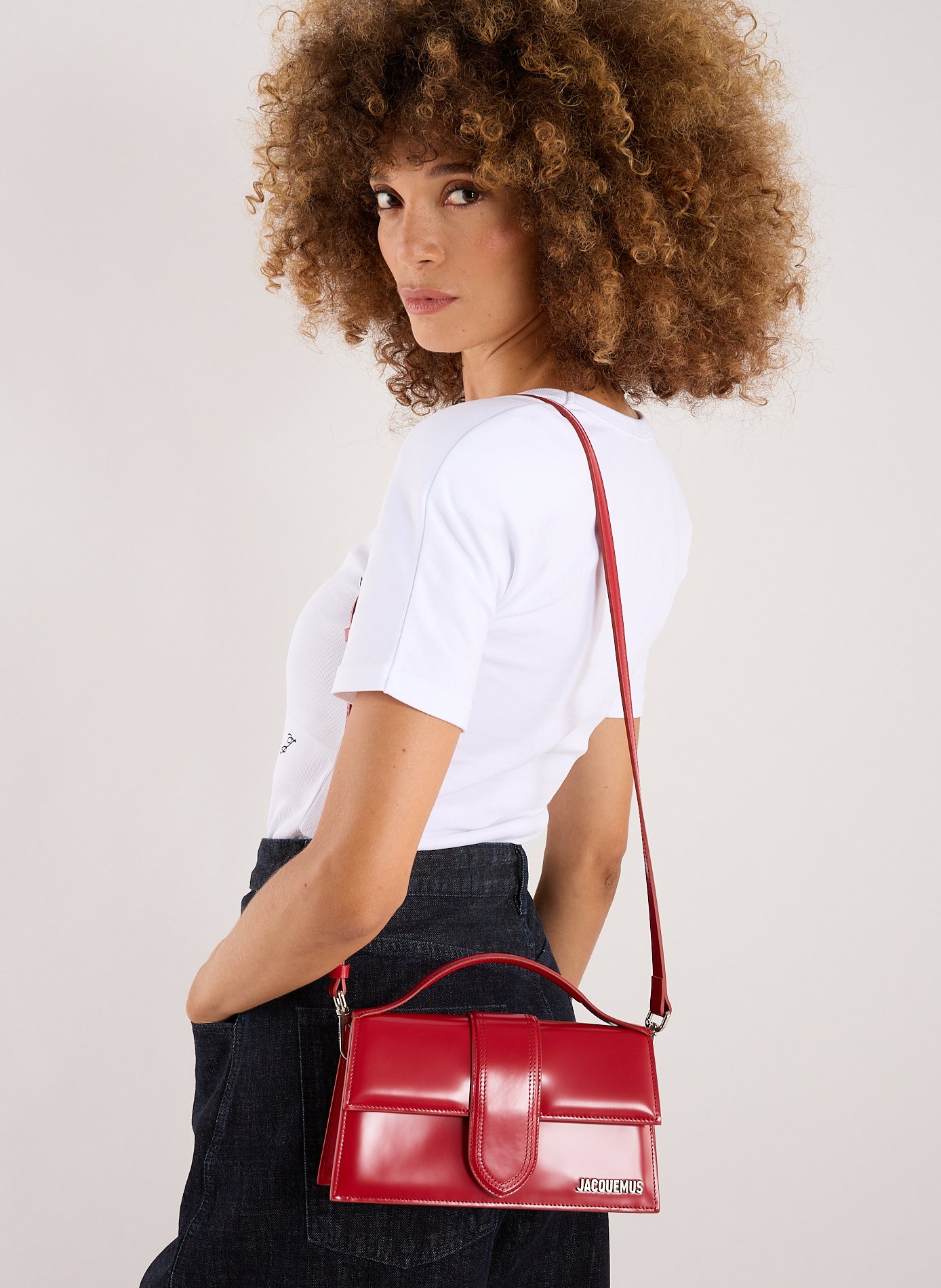Le Bambino large leather handbag JACQUEMUS Red