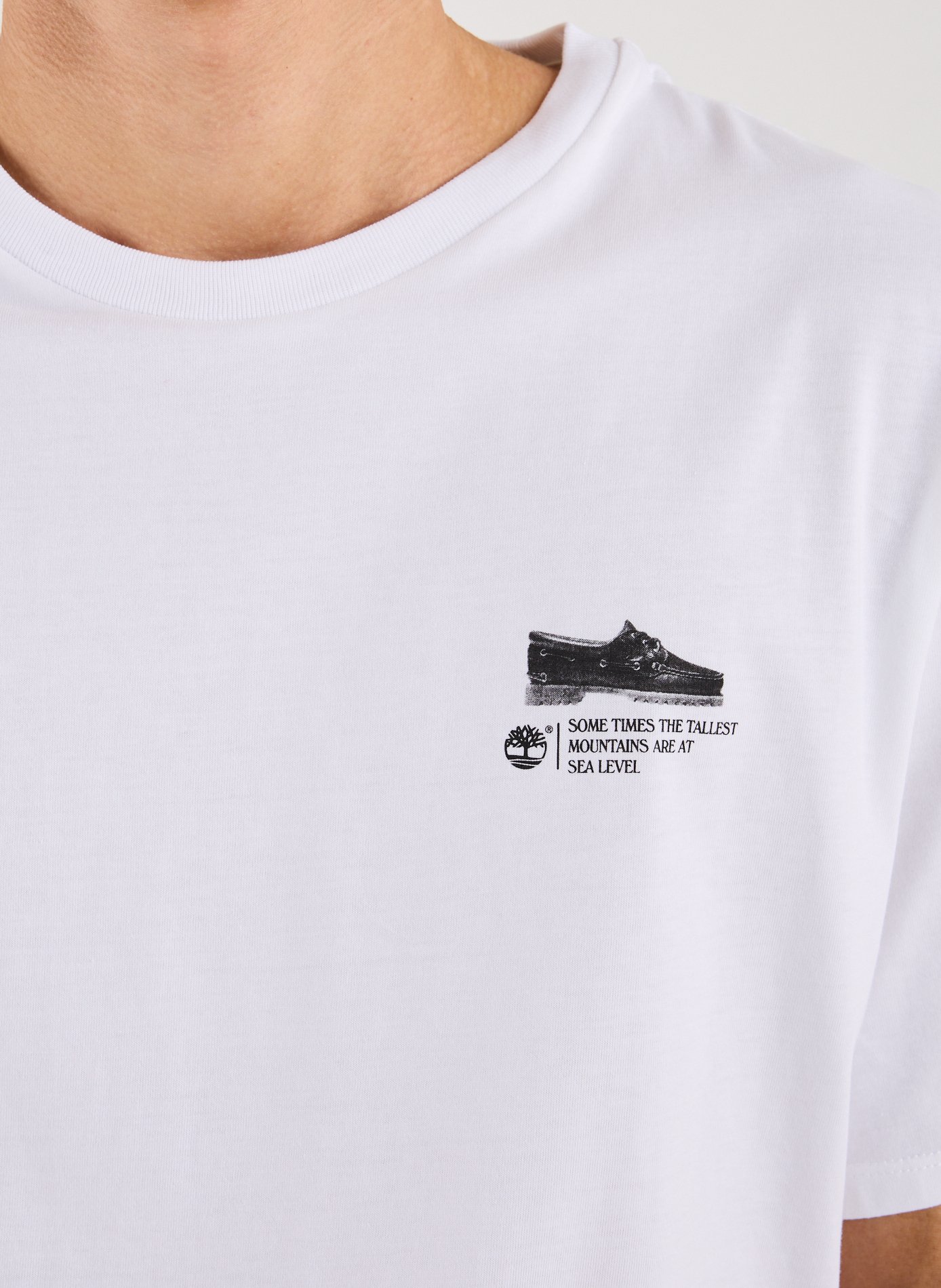 Biker-style cotton t-shirt TIMBERLAND White