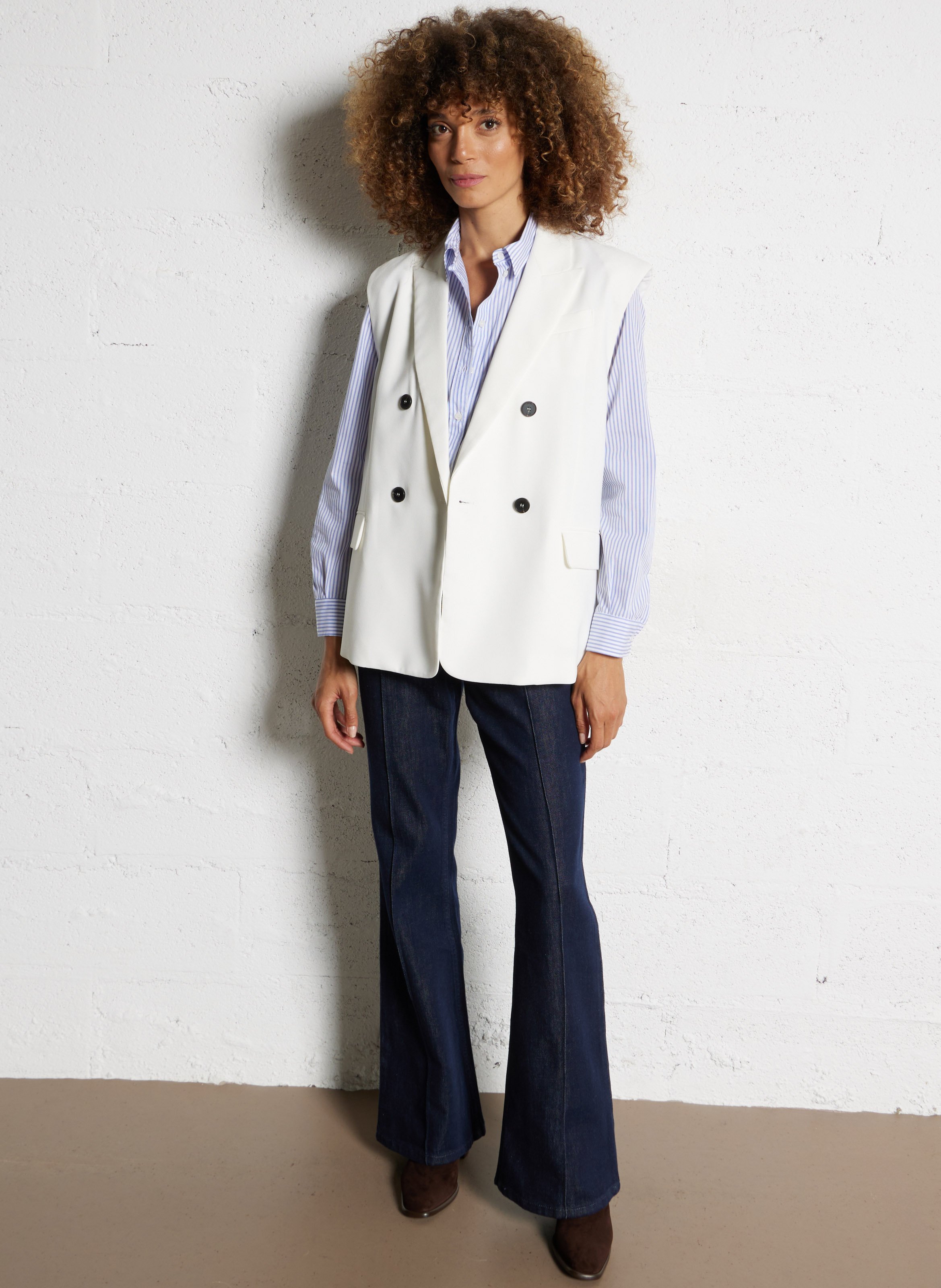 Veste de tailleur col v IKKS Blanc