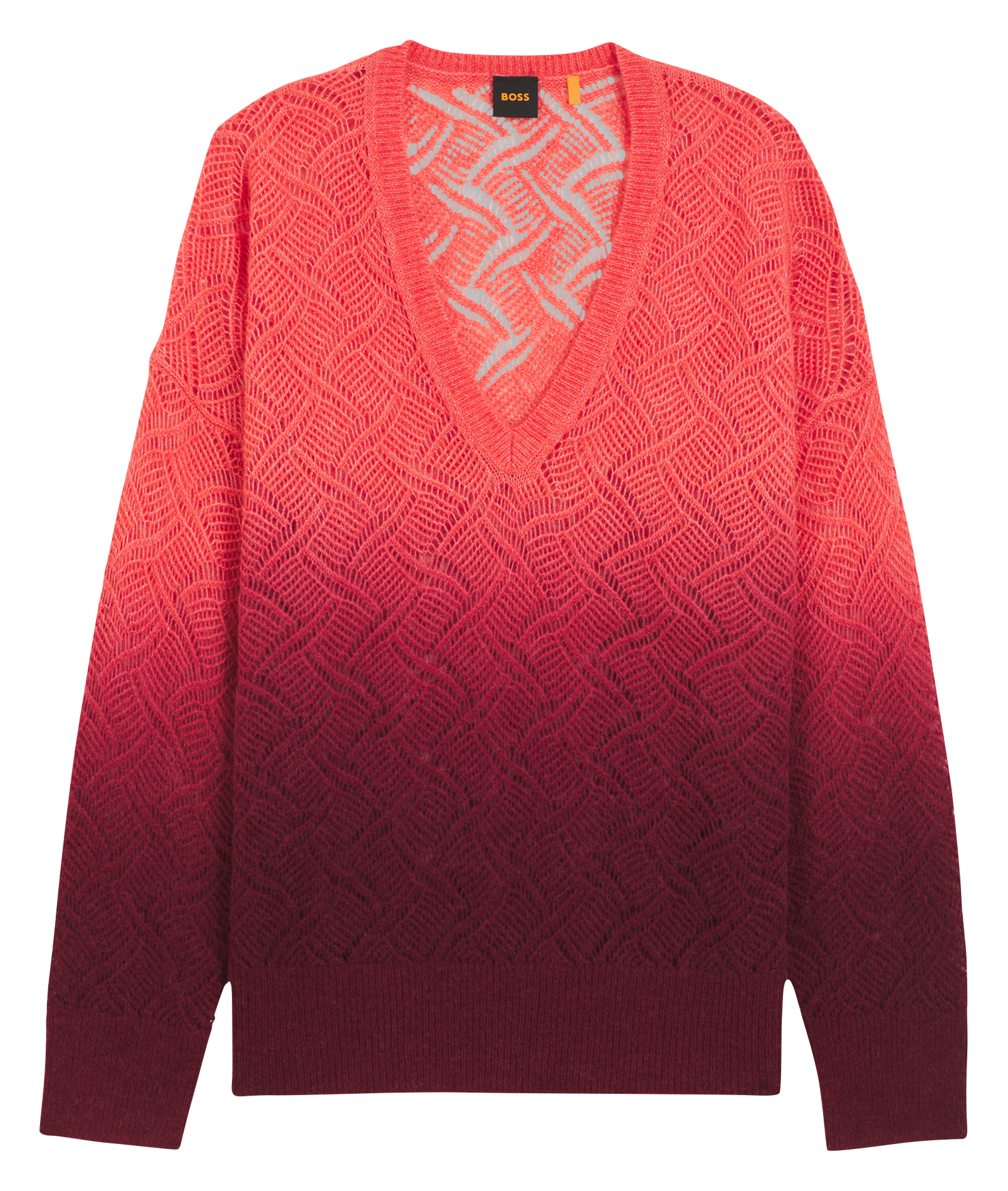 Pull ample col v dégradé BOSS Multicolore