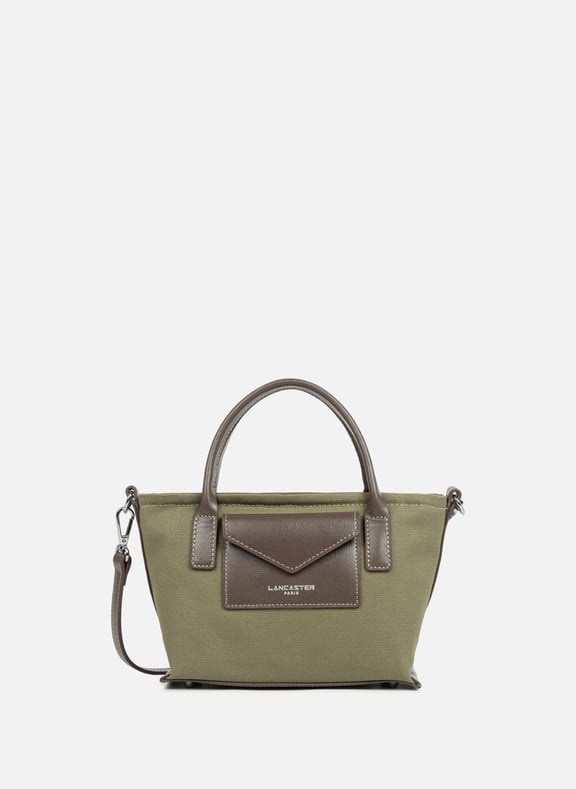 Mini tote bag - Canvas KBA Green by LANCASTER LANCASTER Mini tote bag - Canvas KBA Green