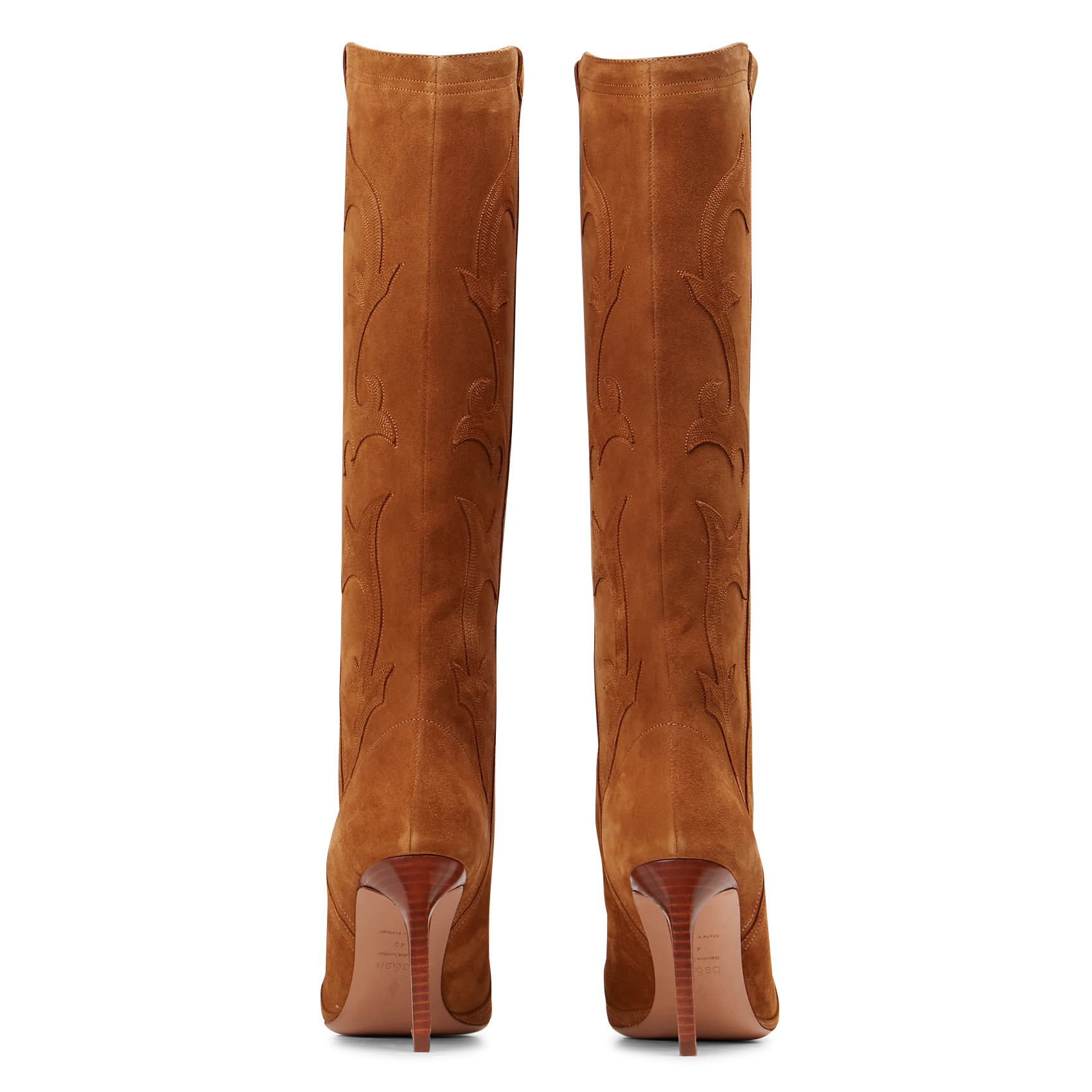 Bottes à talon en cuir velours hcaitlin BA&SH Marron