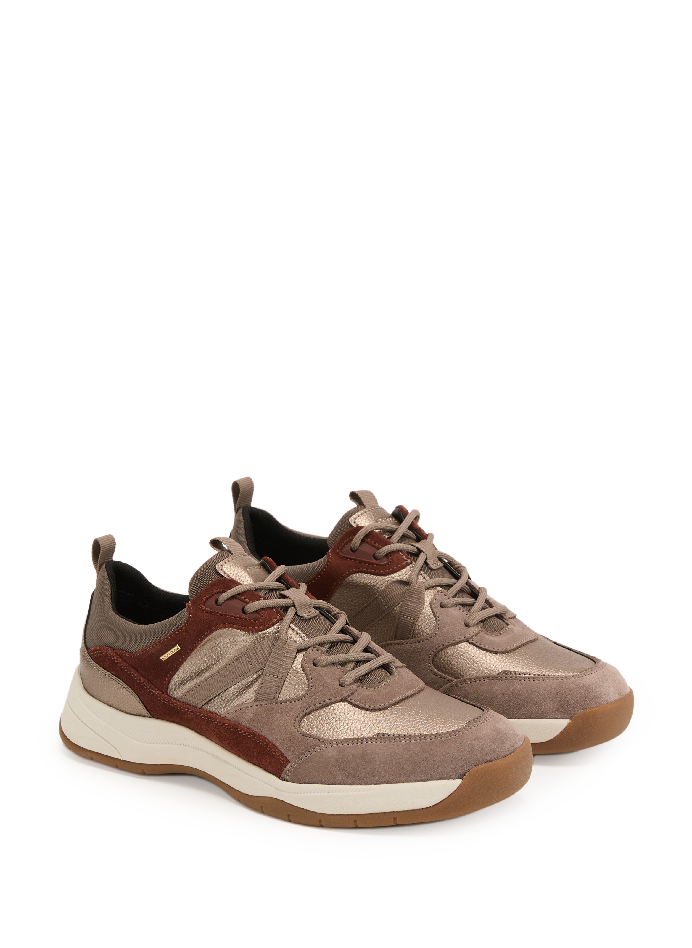 Mixed leather sneakers GEOX Grey