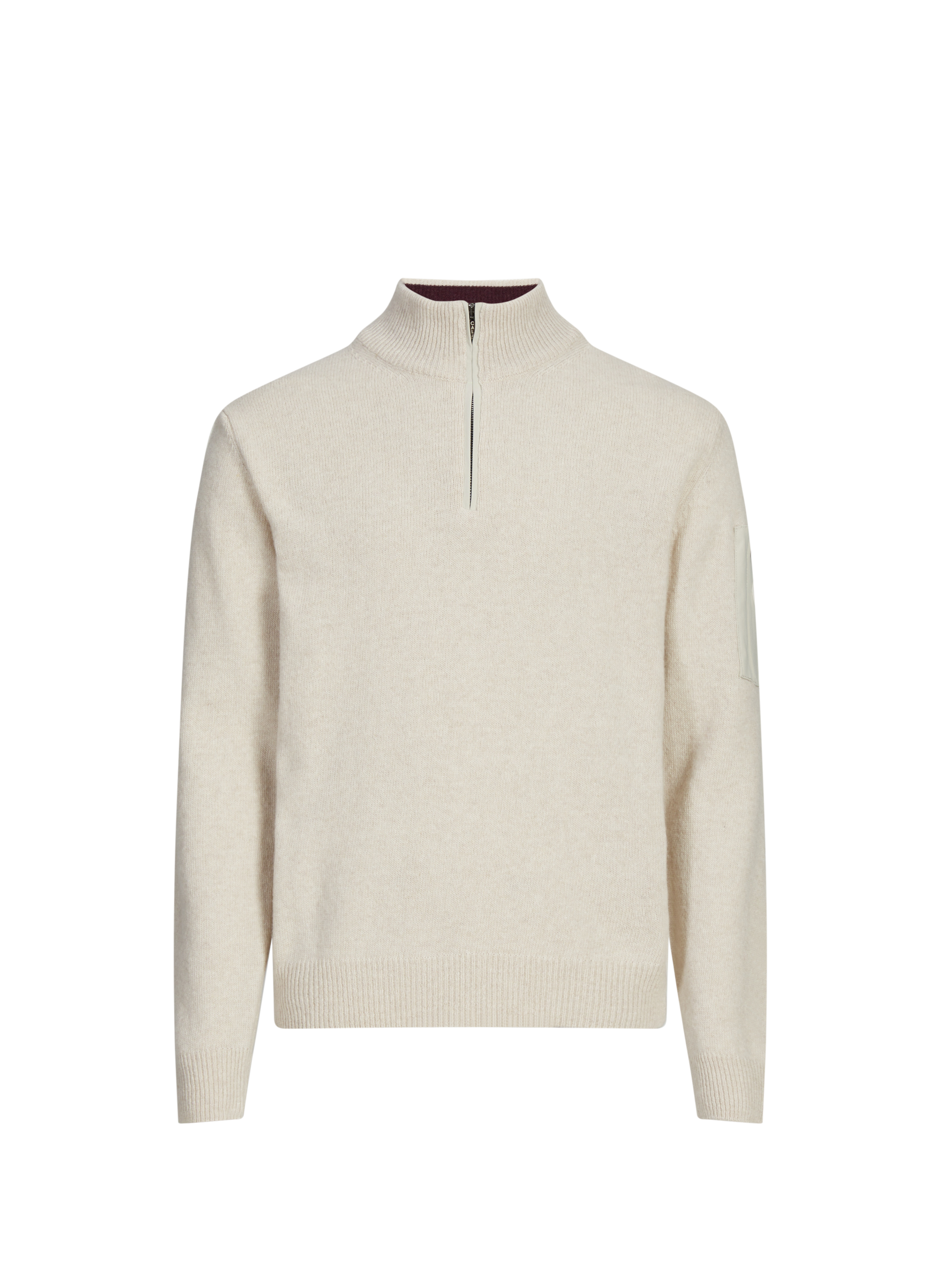 1789 CALA Pull col zippé en laine mélangée Beige