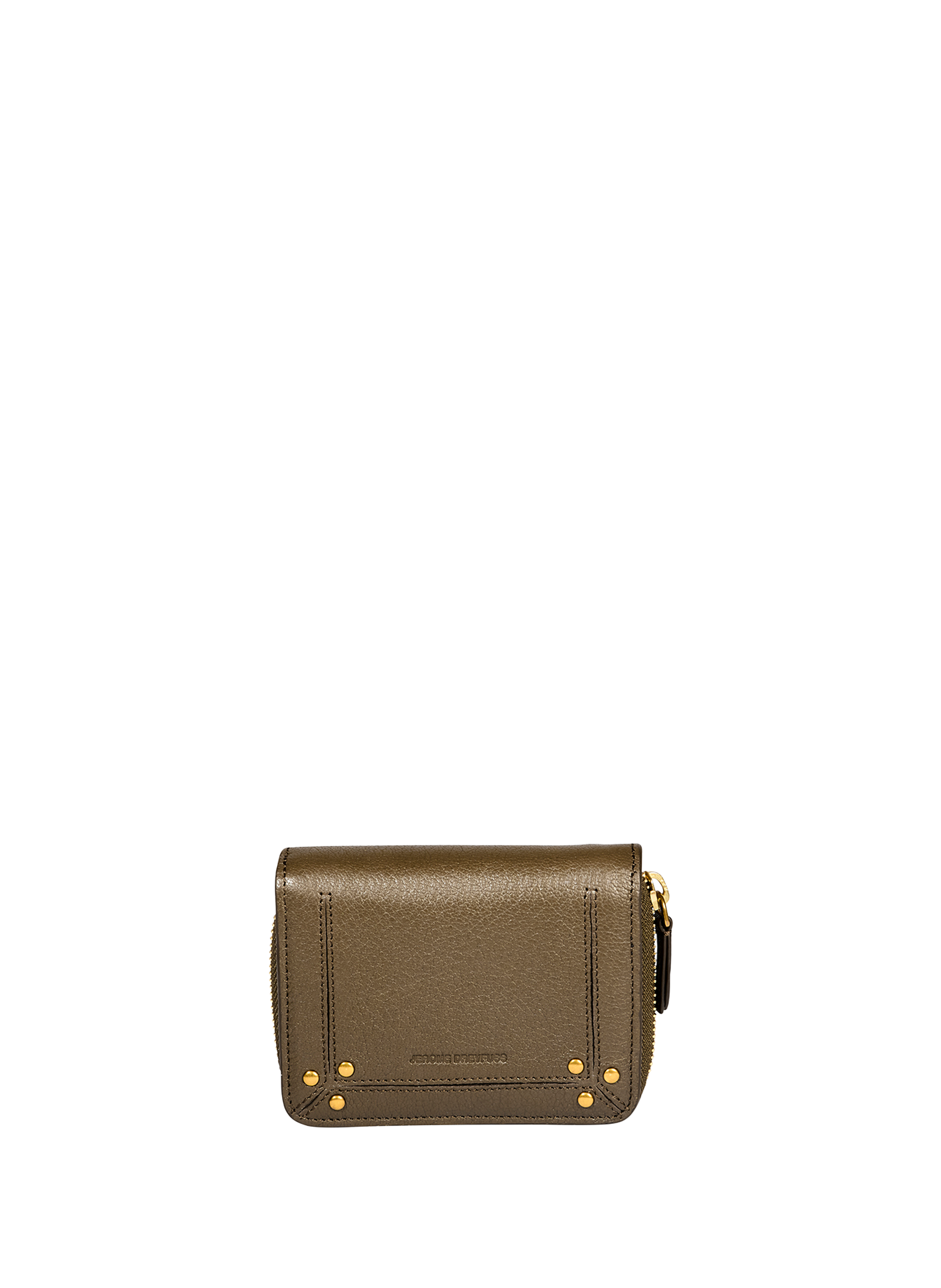 JÉRÔME DREYFUSS Small wallet in goat and lamb leather Khaki