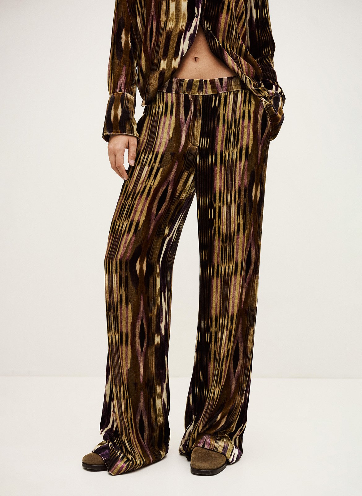 Pantalon large imprimé velvo BA&SH Kaki