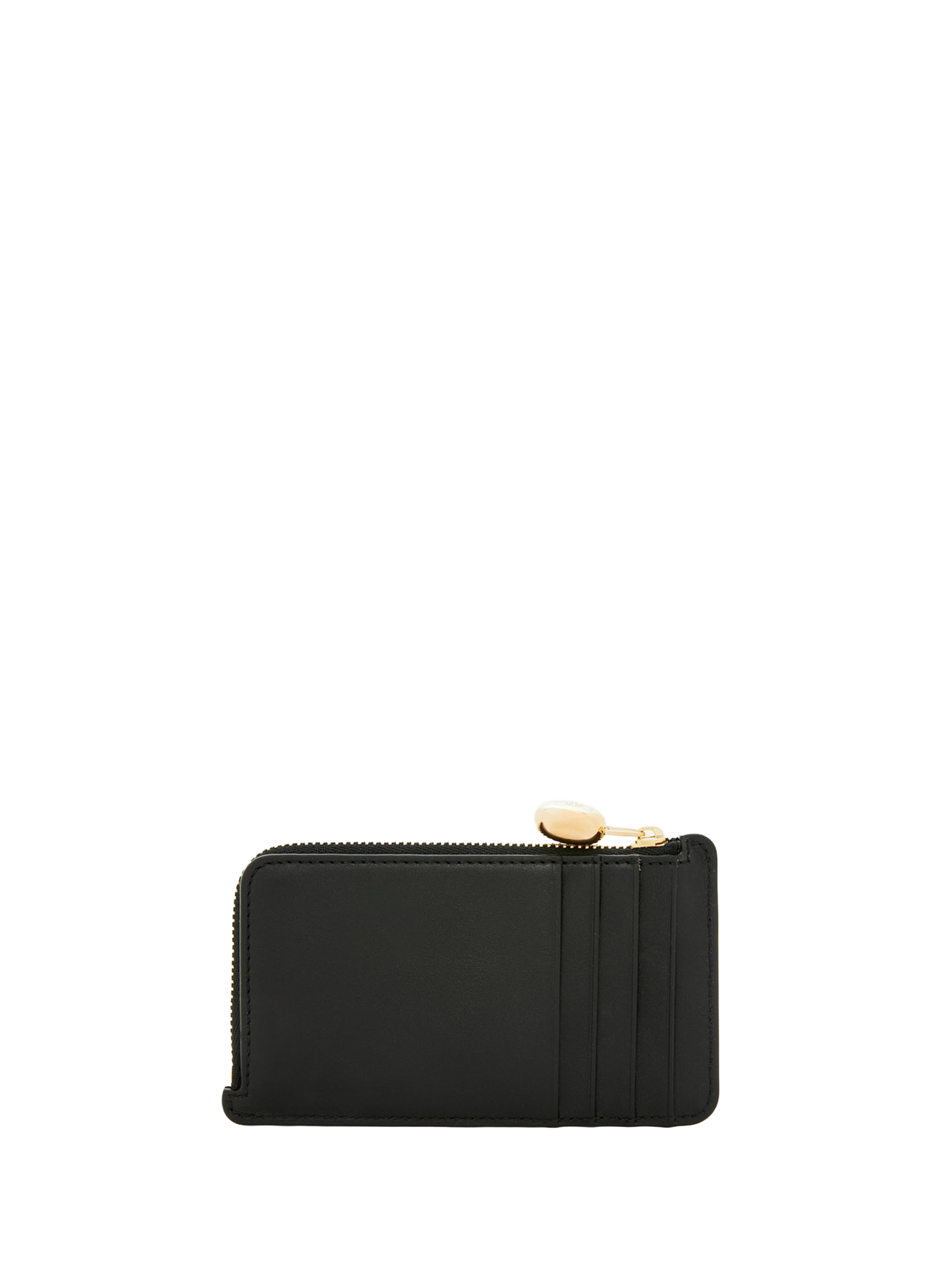 Pebble calfskin leather card and coin holder in shiny nappa. LOEWE Black