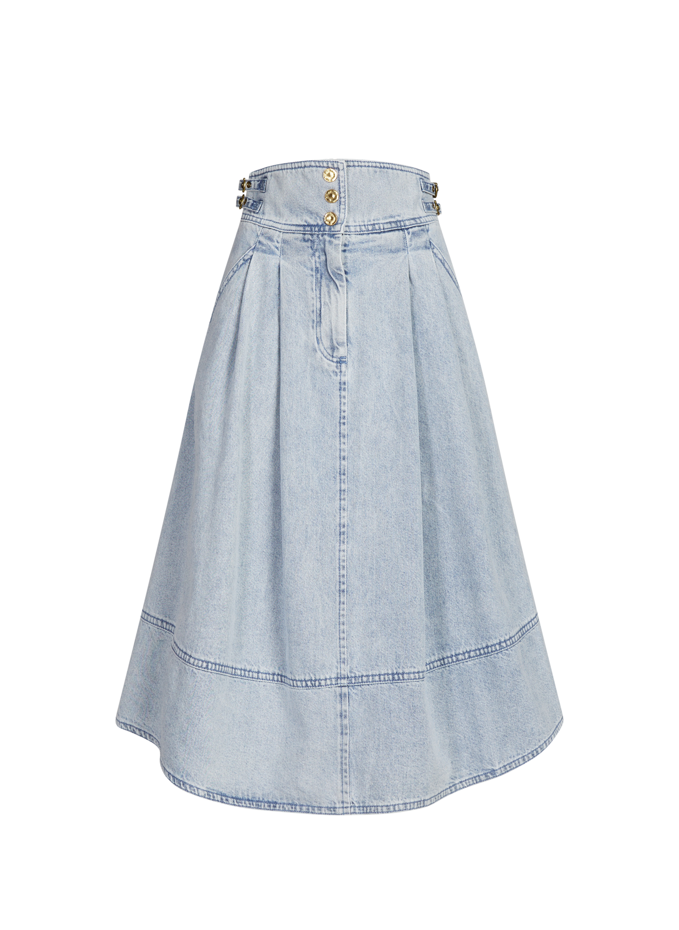 ZIMMERMANN Midi denim cotton skirt Blue