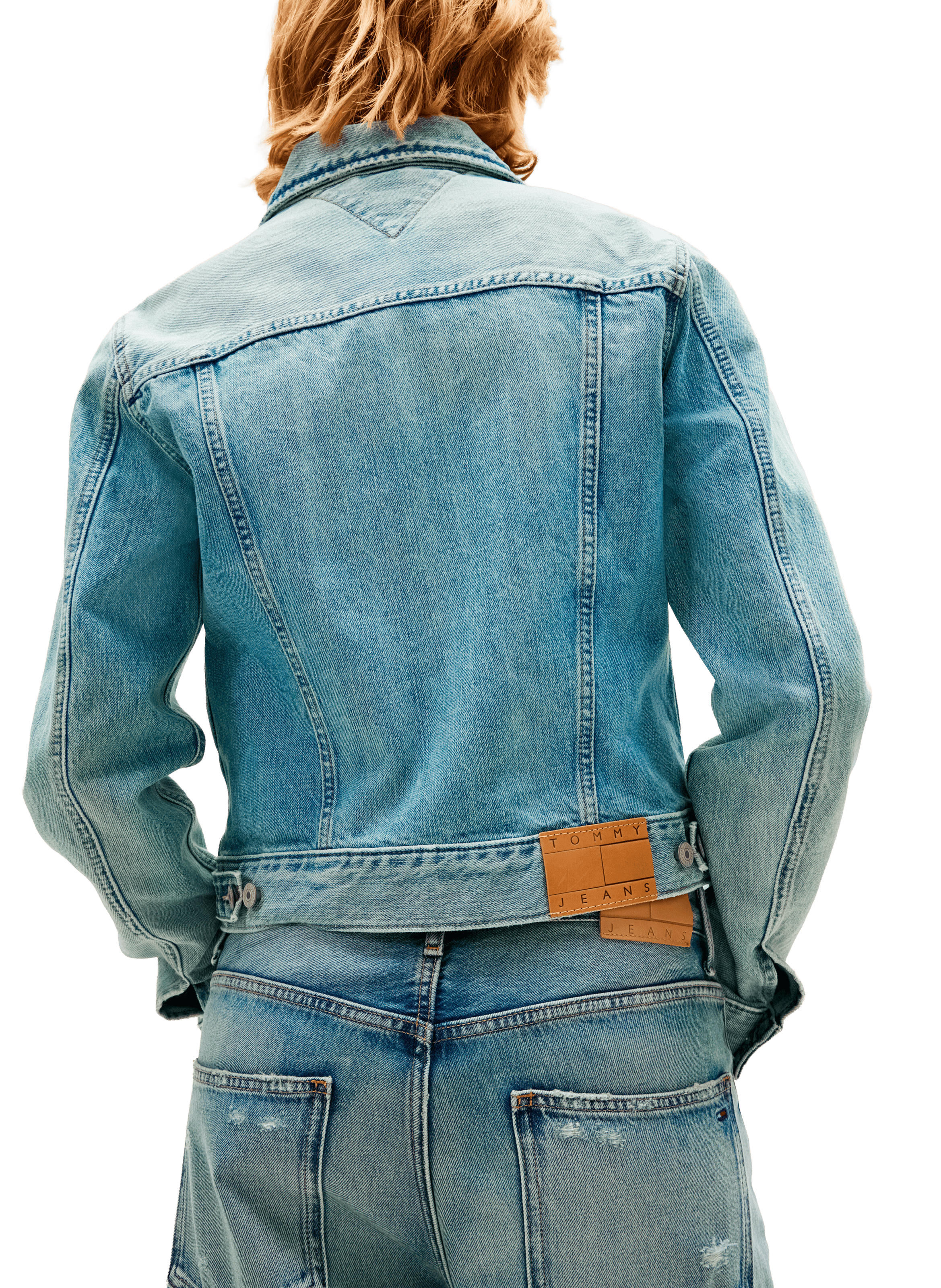 Veste en denim de coton TOMMY HILFIGER Bleu