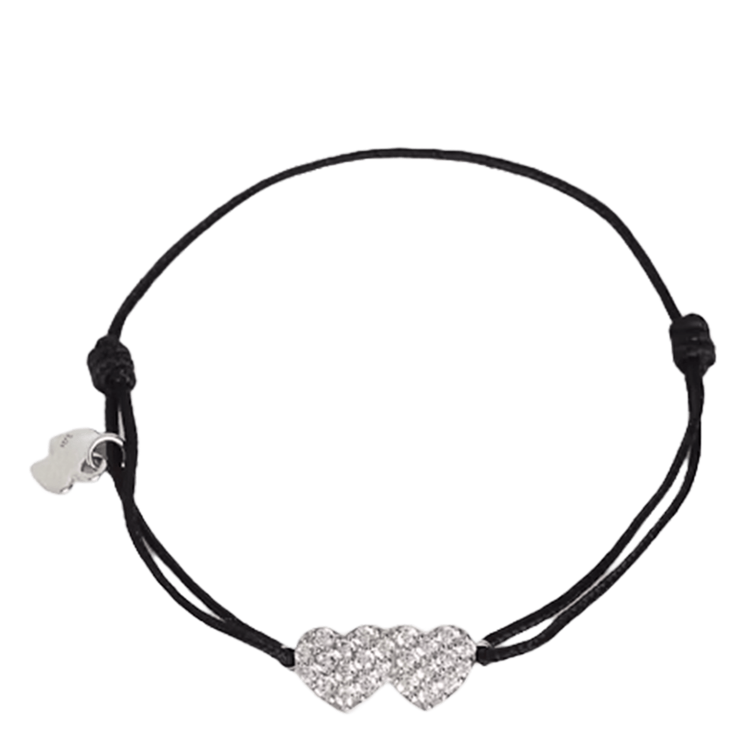 Bracelet cordon en cœur strassé link ZADIG&VOLTAIRE Noir