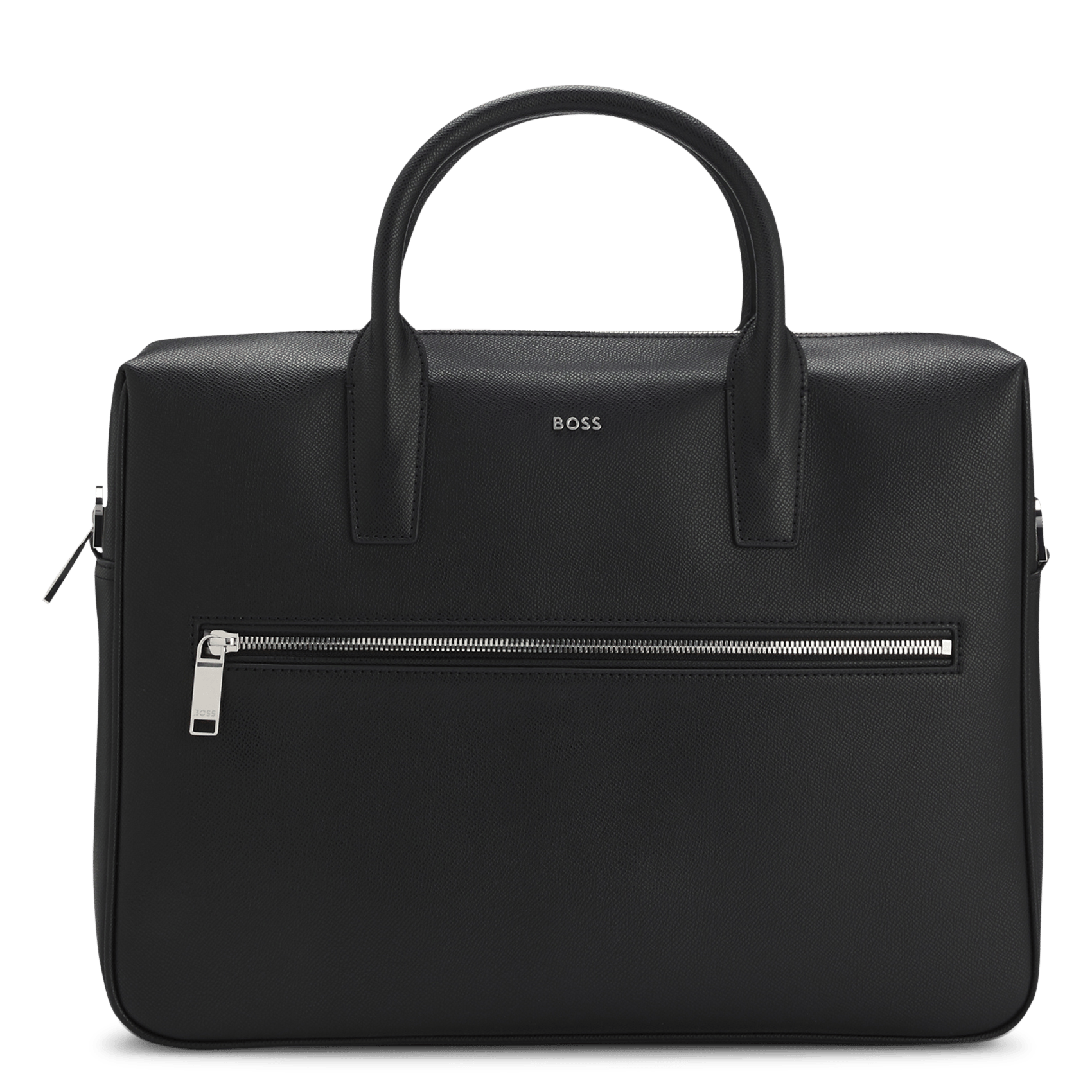 Sac d'ordinateur en cuir BOSS Noir
