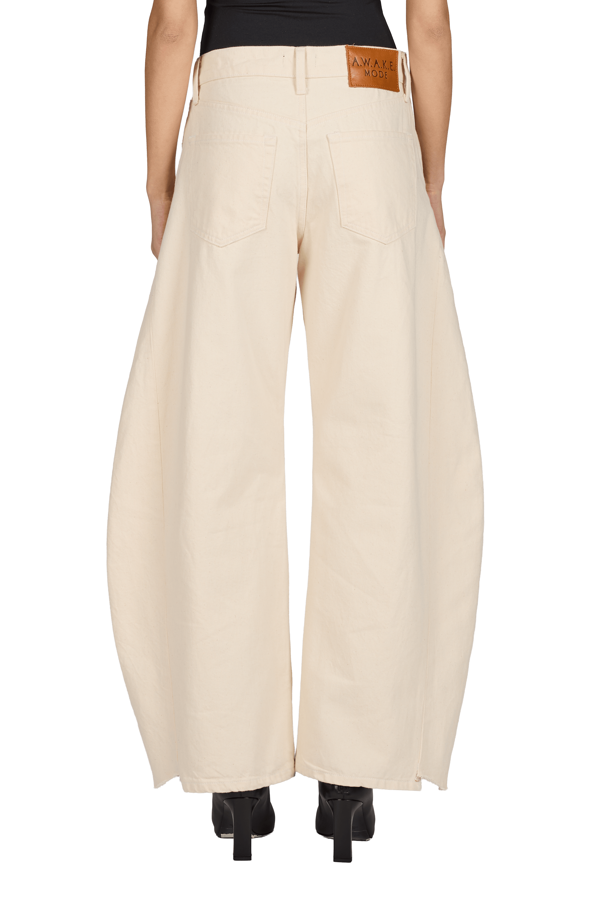 Jeans ballon en coton A.W.A.K.E. MODE Beige