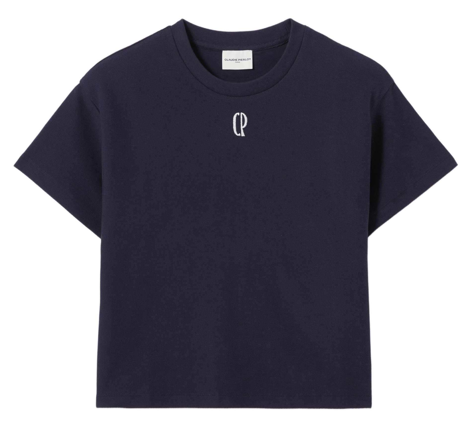 Tee-shirt col rond en coton CLAUDIE PIERLOT Bleu