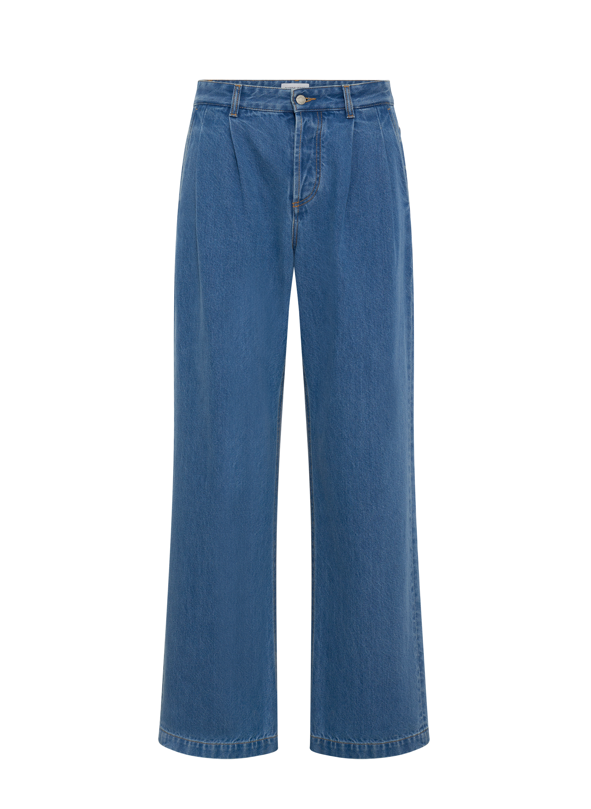 Light blue denim loose  jeans with pleats organic cotton MARINE SERRE Blue