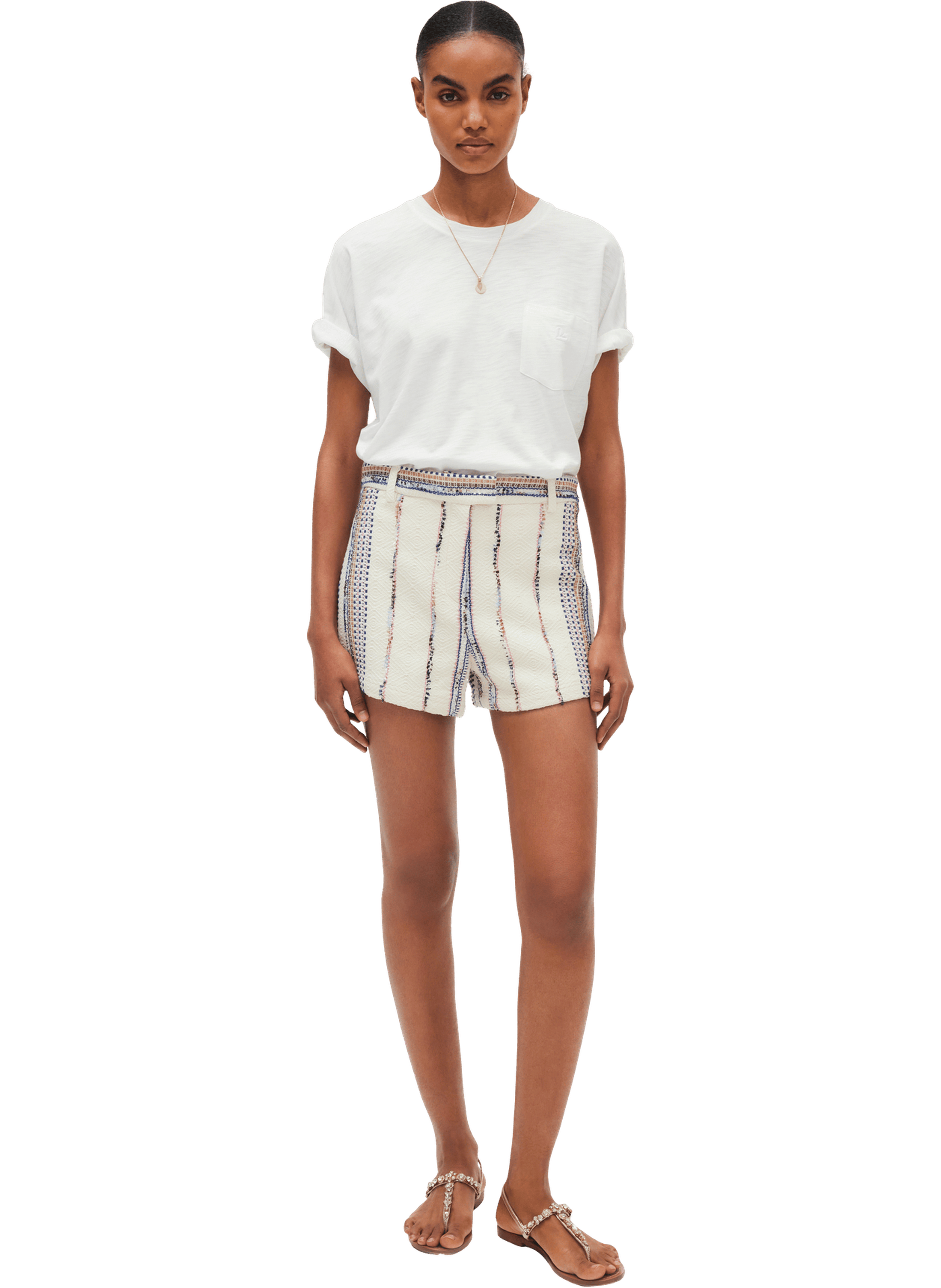 Mini short en tweed à lurex - leticia PABLO Beige