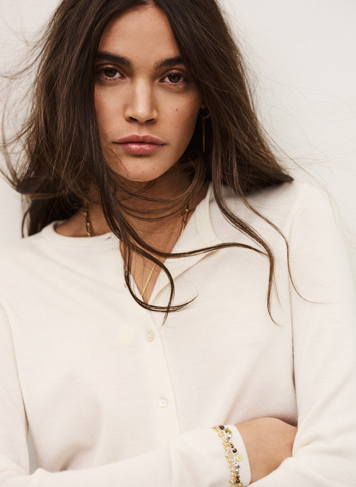 Gilet col rond en laine bijot BA&SH Beige