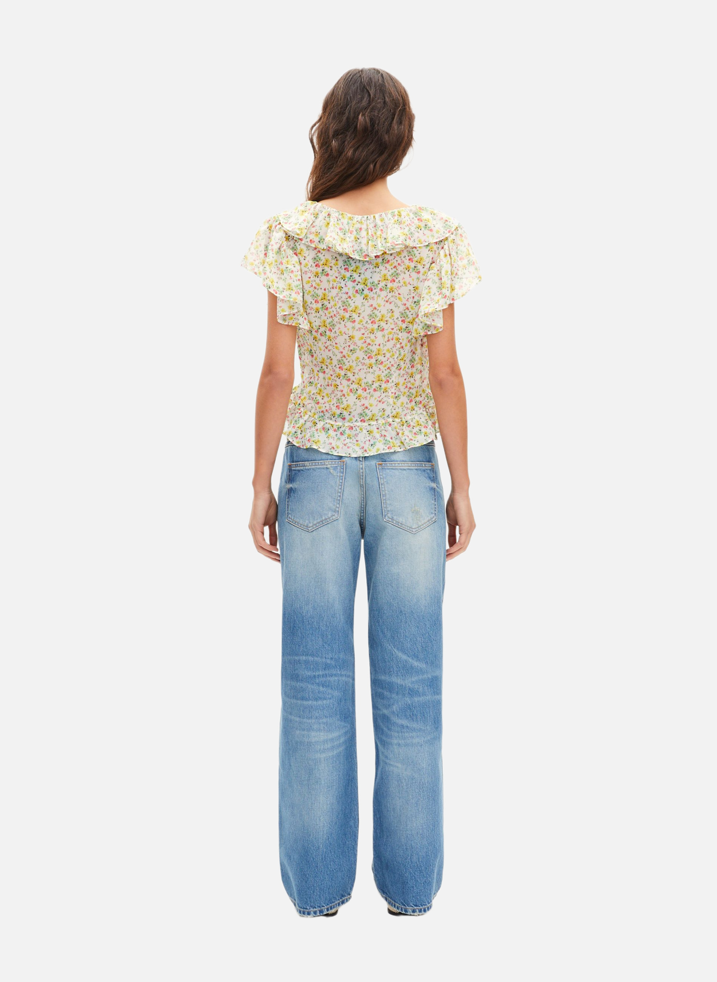 Top volanté imprimé fleuri THE KOOPLES Blanc